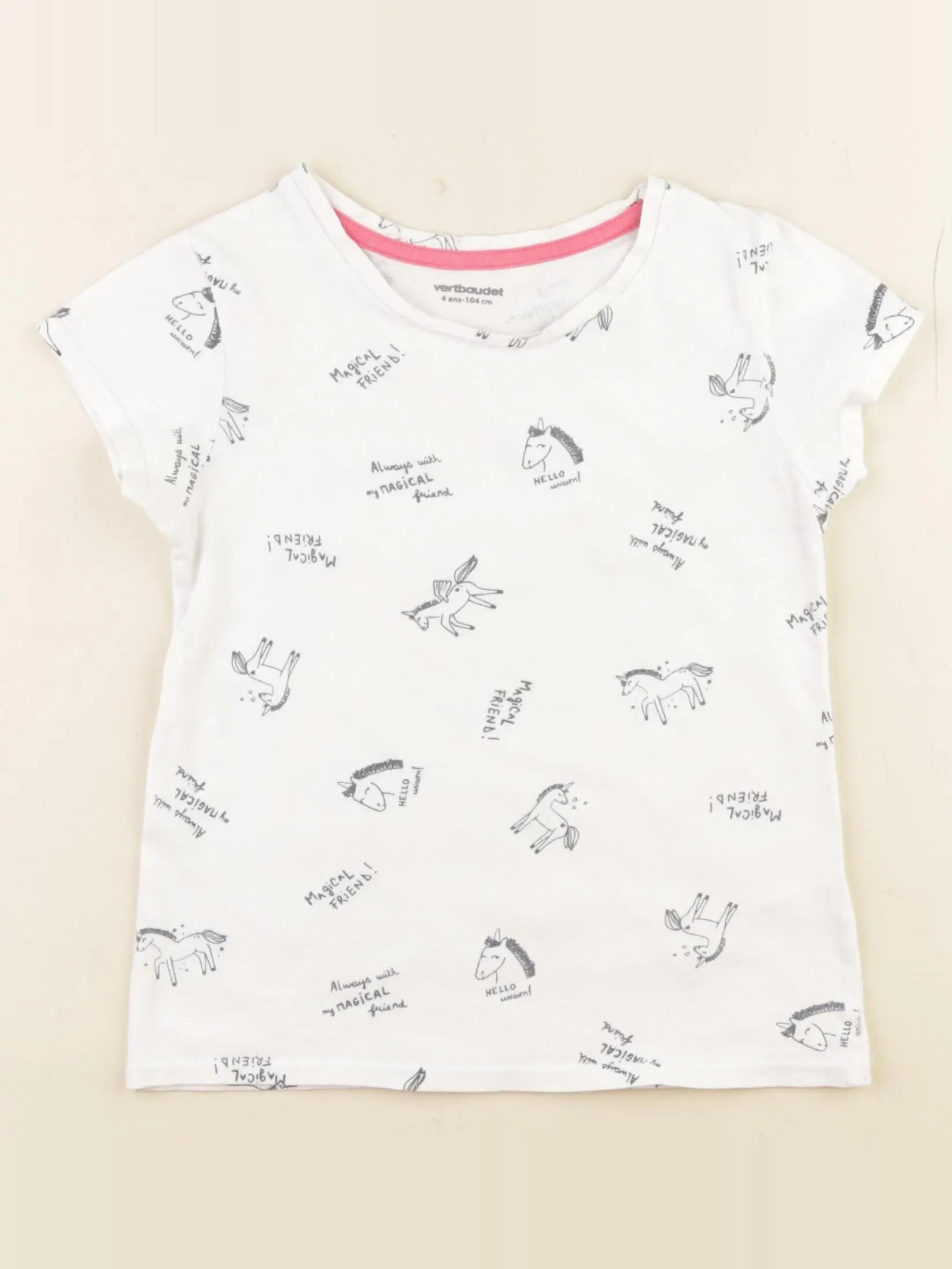 Vertbaudet - tee-shirt blanc - 4 ans