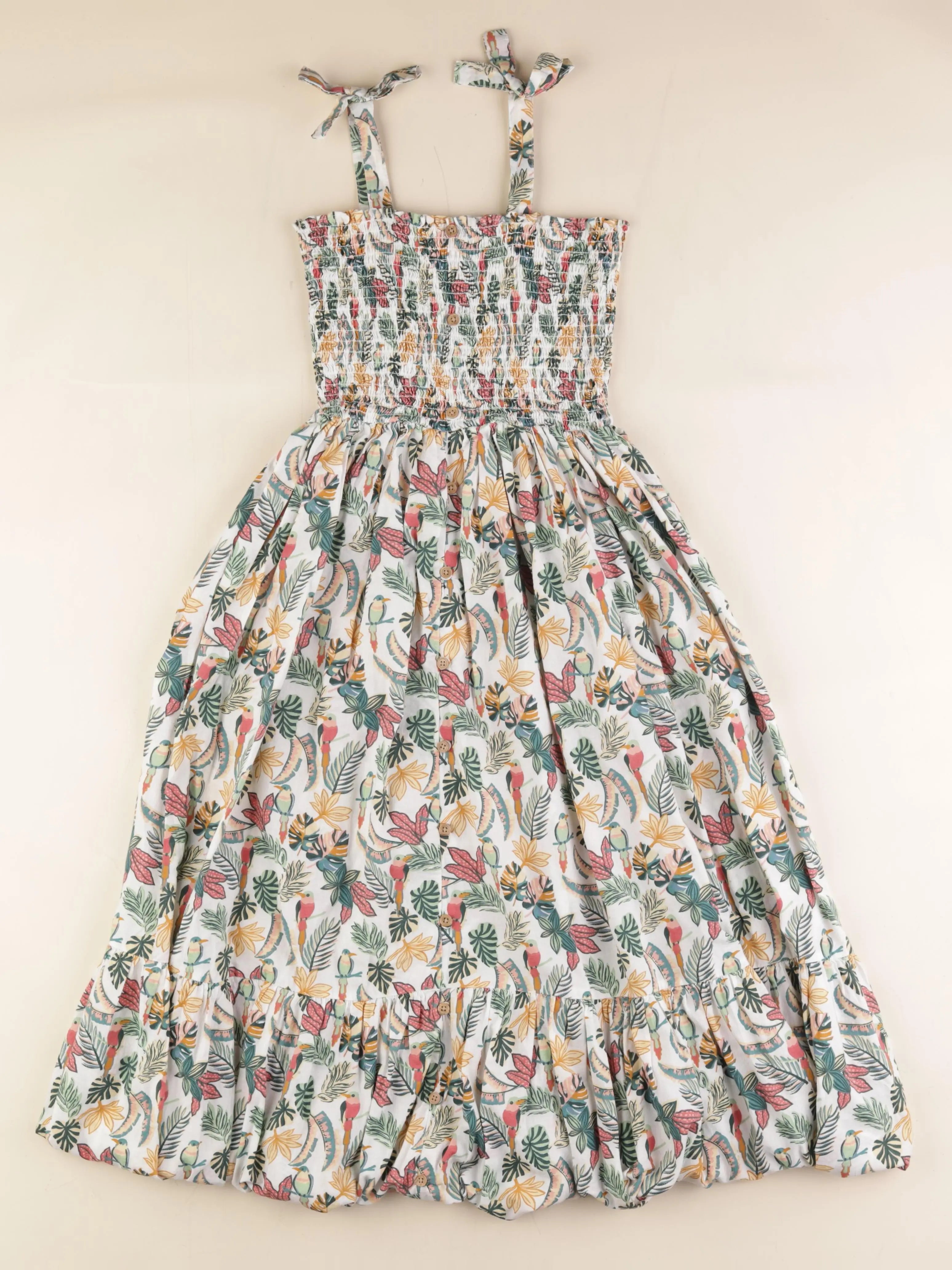 Vertbaudet - robe blanc, vert - 10 ans