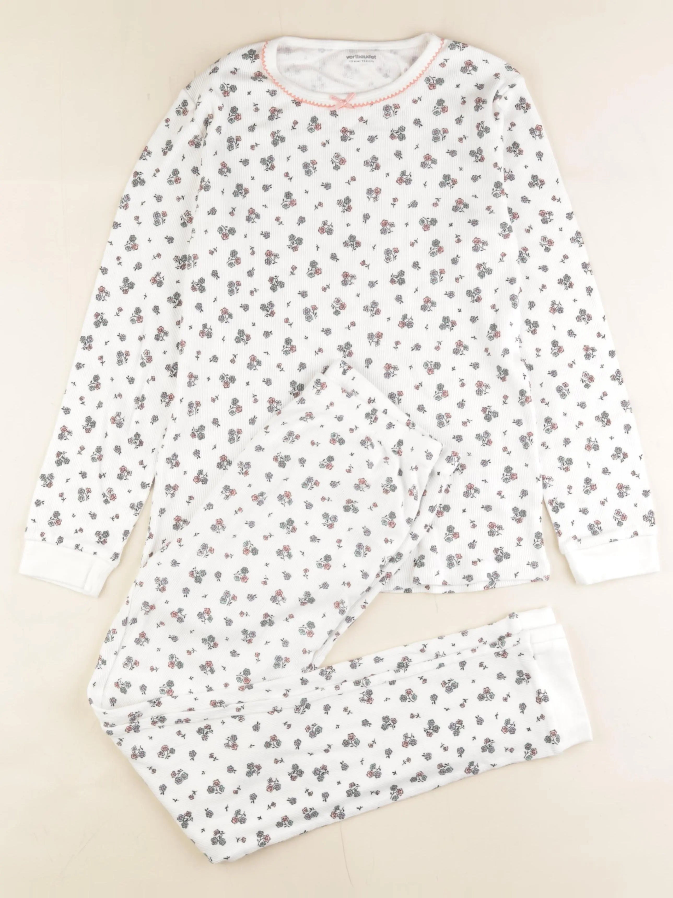 Vertbaudet - pyjama coton blanc - 12 ans