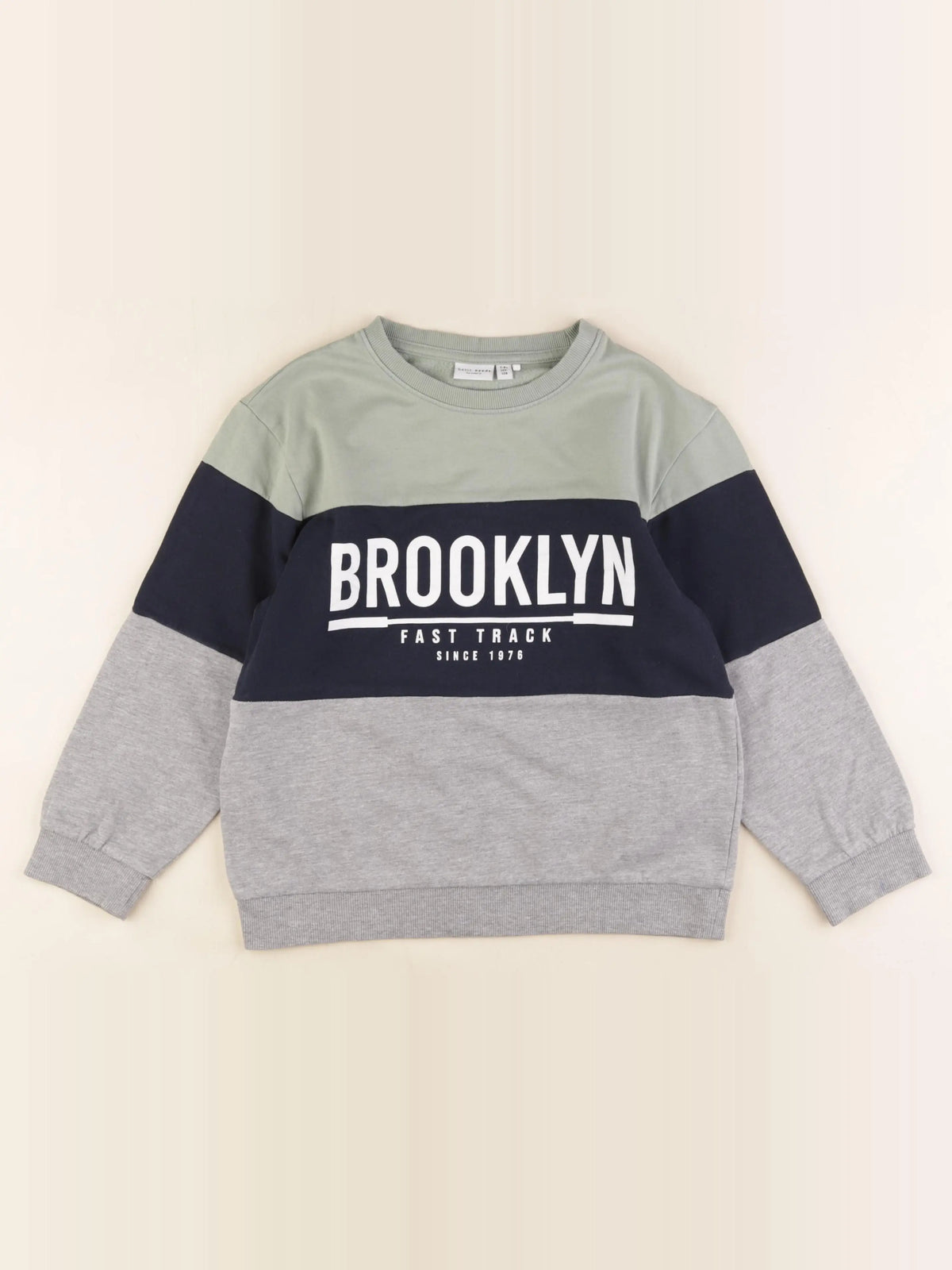 Name it - sweat bleu, gris - 7/8 ans