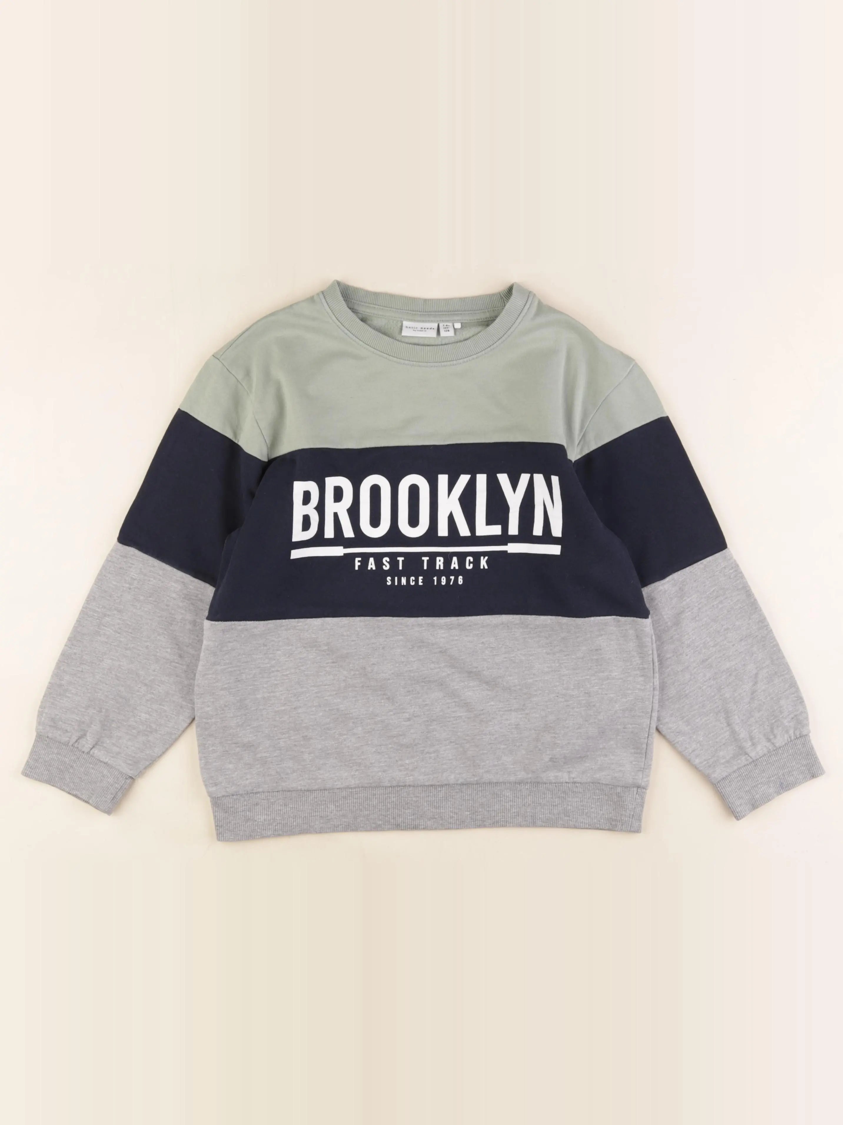 Name it - sweat bleu, gris - 7/8 ans