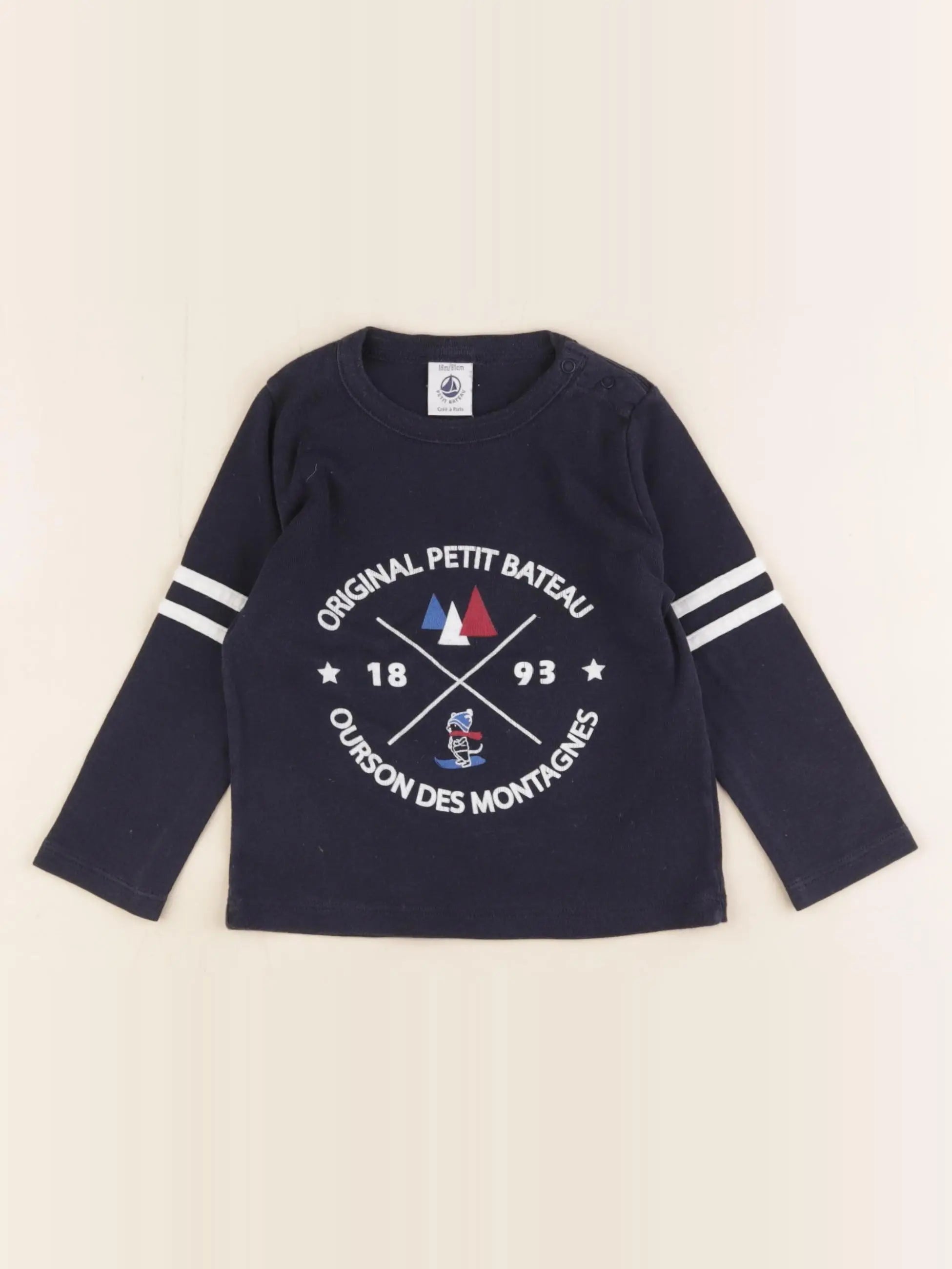 Petit Bateau - tee-shirt bleu - 18 mois