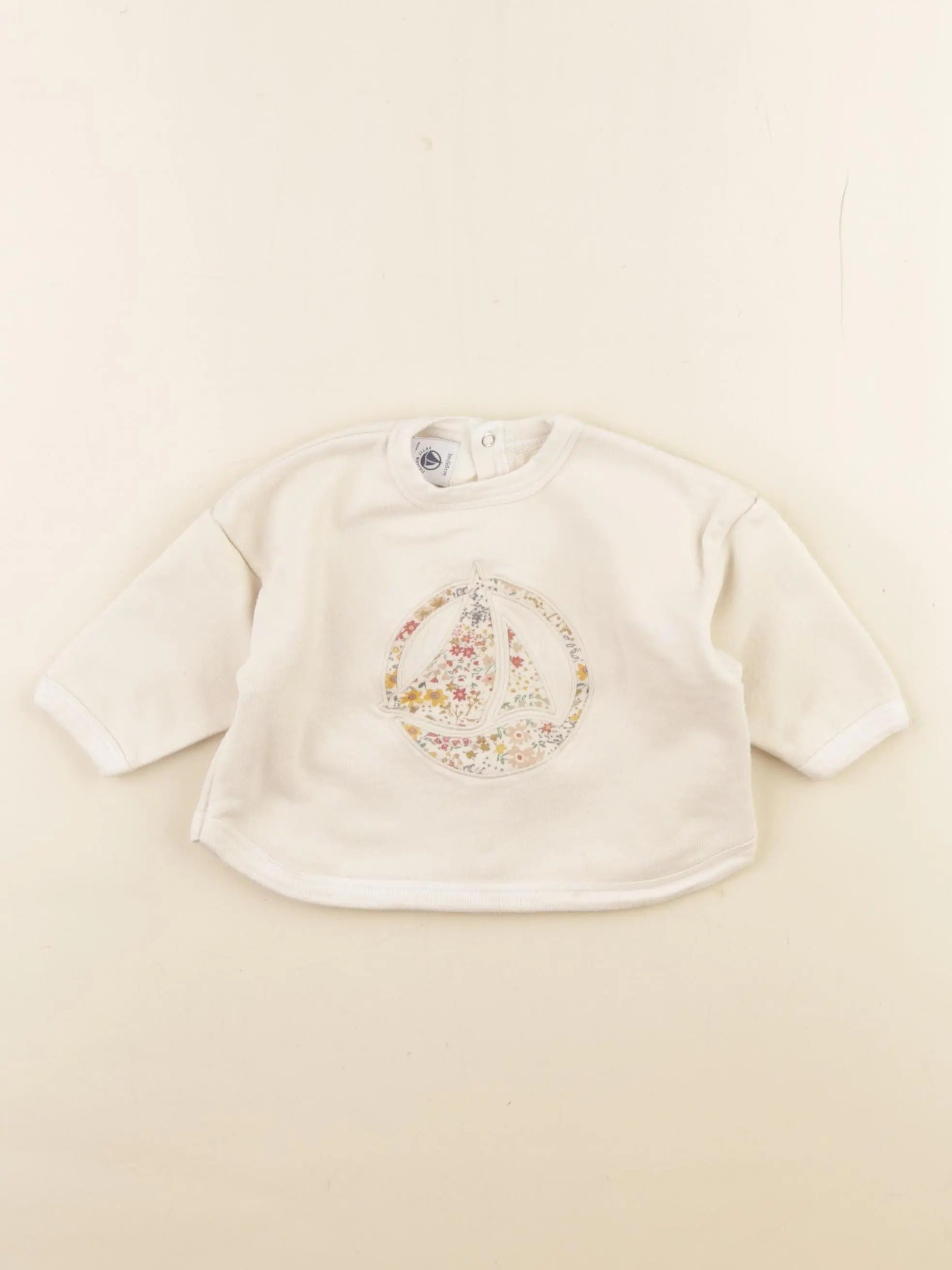 Petit Bateau - sweat beige - 3 mois
