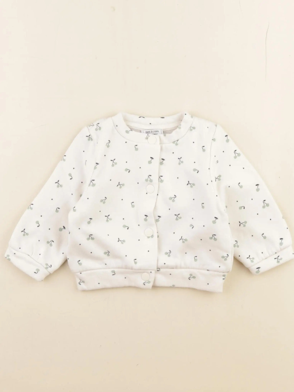 Tape à l'oeil - sweat blanc, vert - 3 mois