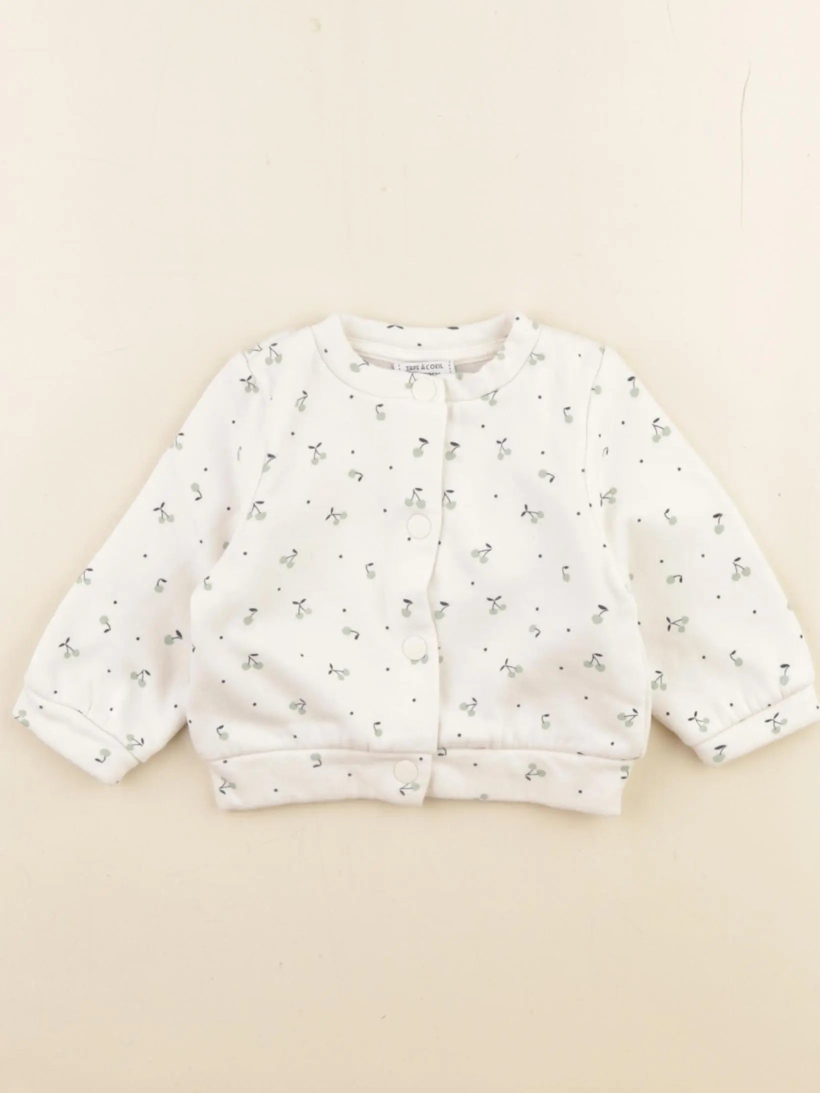 Tape à l'oeil - sweat blanc, vert - 3 mois