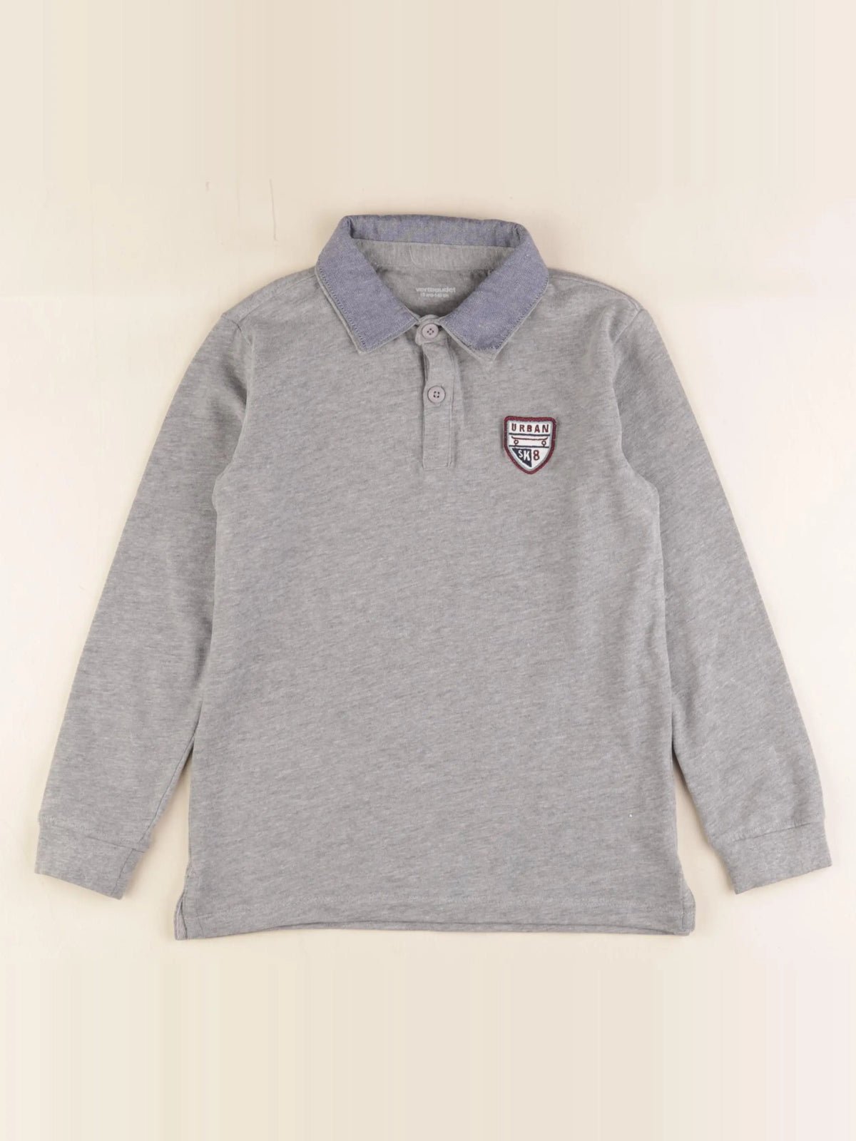 Vertbaudet - polo gris - 10 ans