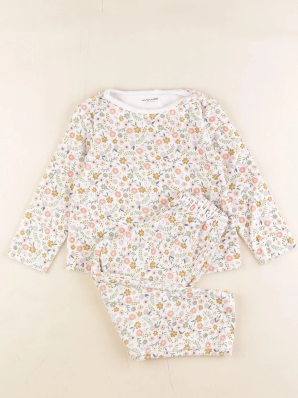 Vertbaudet - pyjama velours multicolore - 5 ans