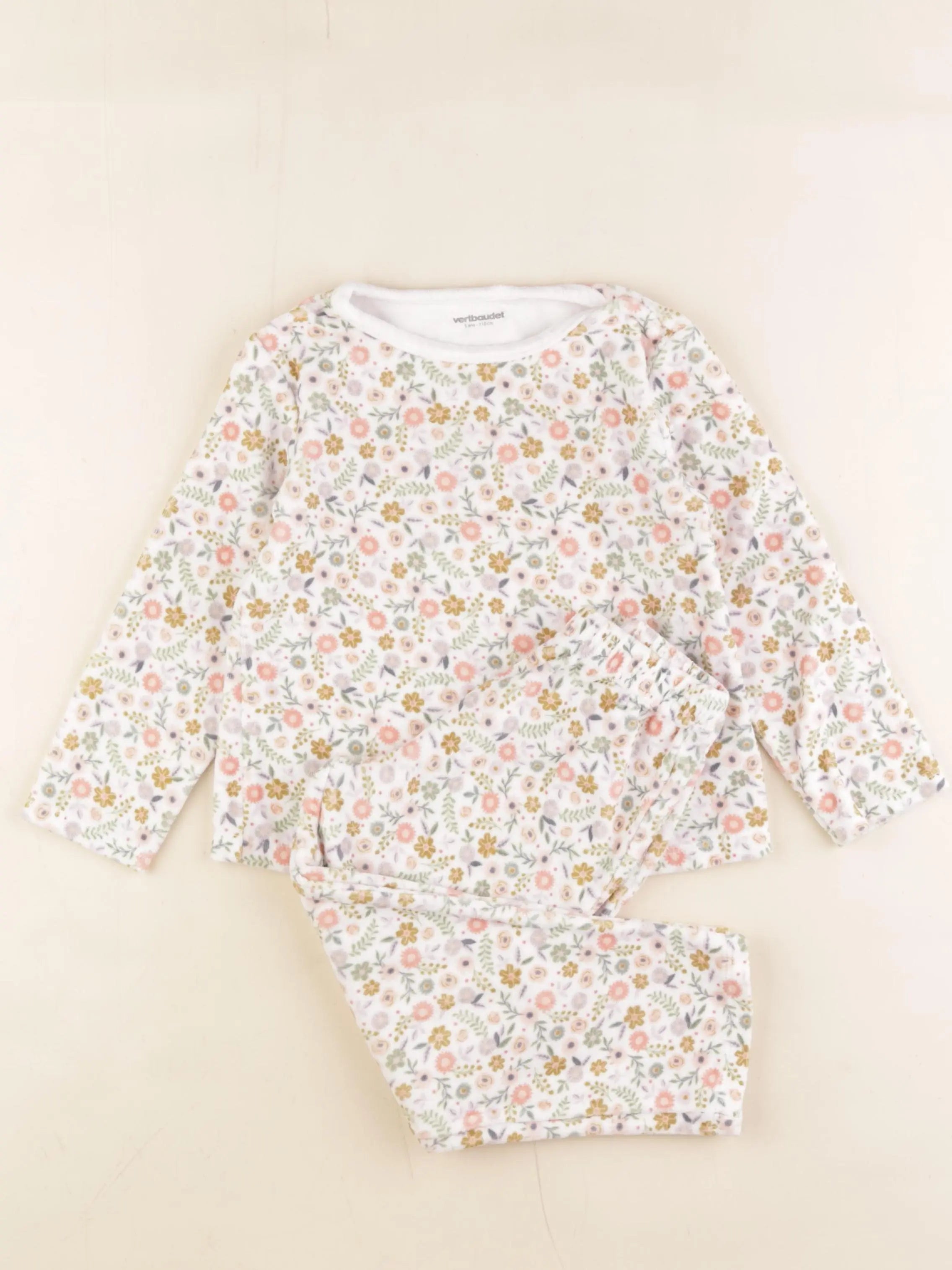 Vertbaudet - pyjama velours multicolore - 5 ans