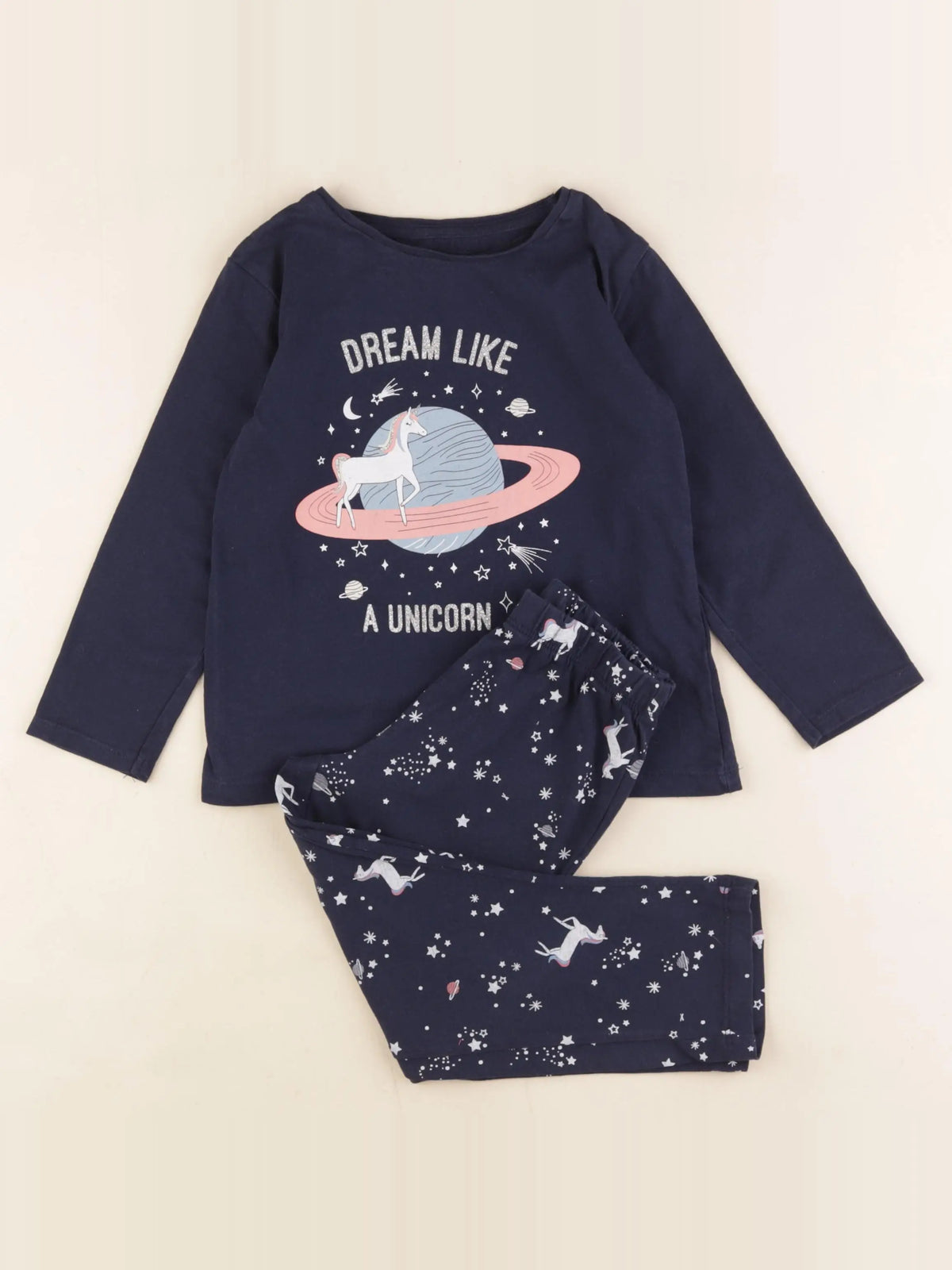 Vertbaudet - pyjama coton bleu - 4 ans