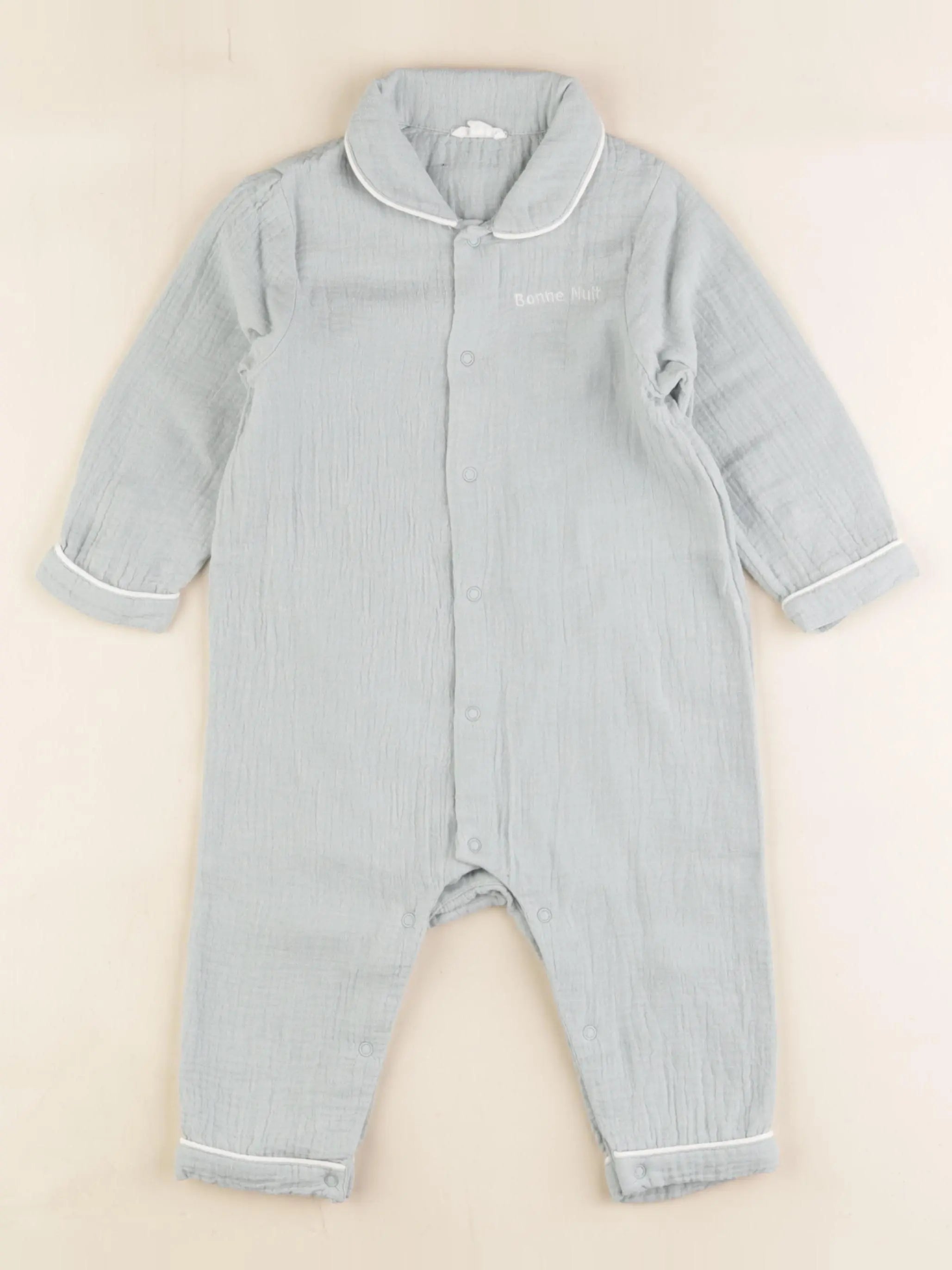 Vertbaudet - pyjama coton vert - 12 mois