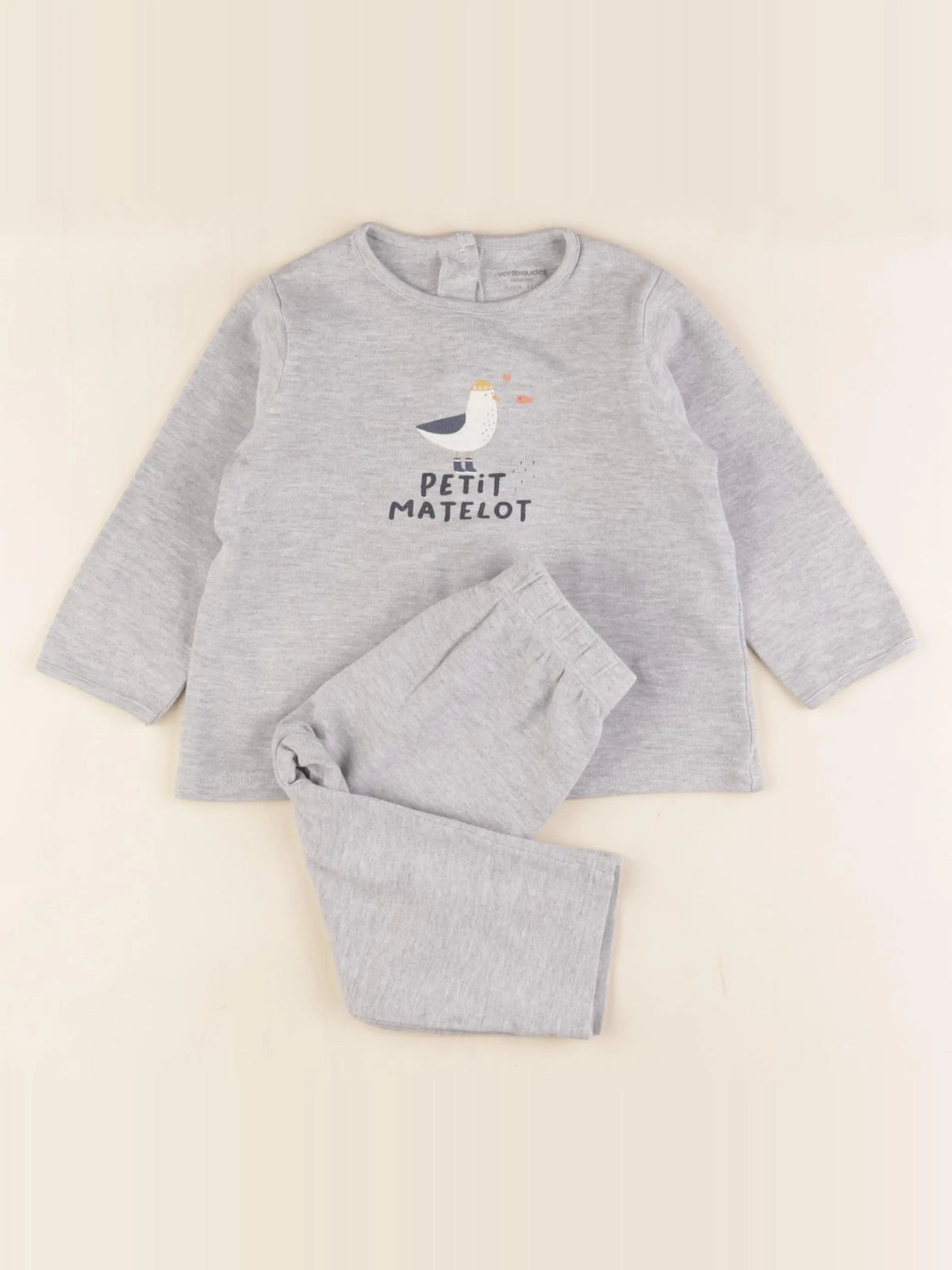 Vertbaudet - pyjama coton gris - 18 mois