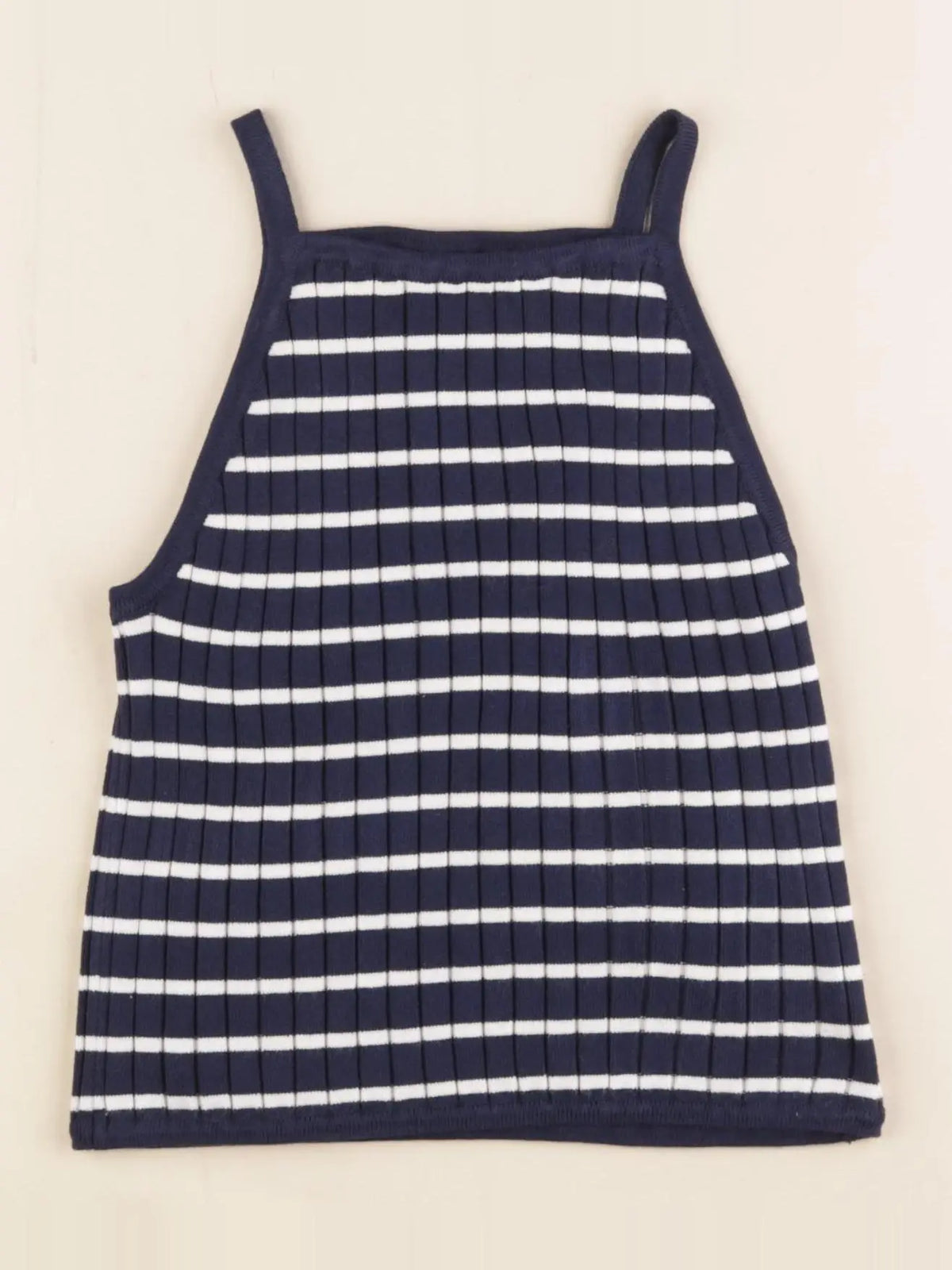 H&M - débardeur bleu, blanc - 8/10 ans