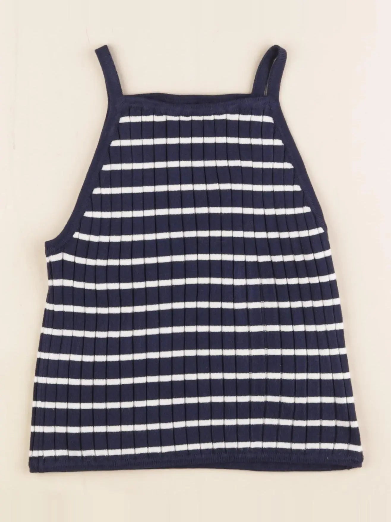 H&M - débardeur bleu, blanc - 8/10 ans