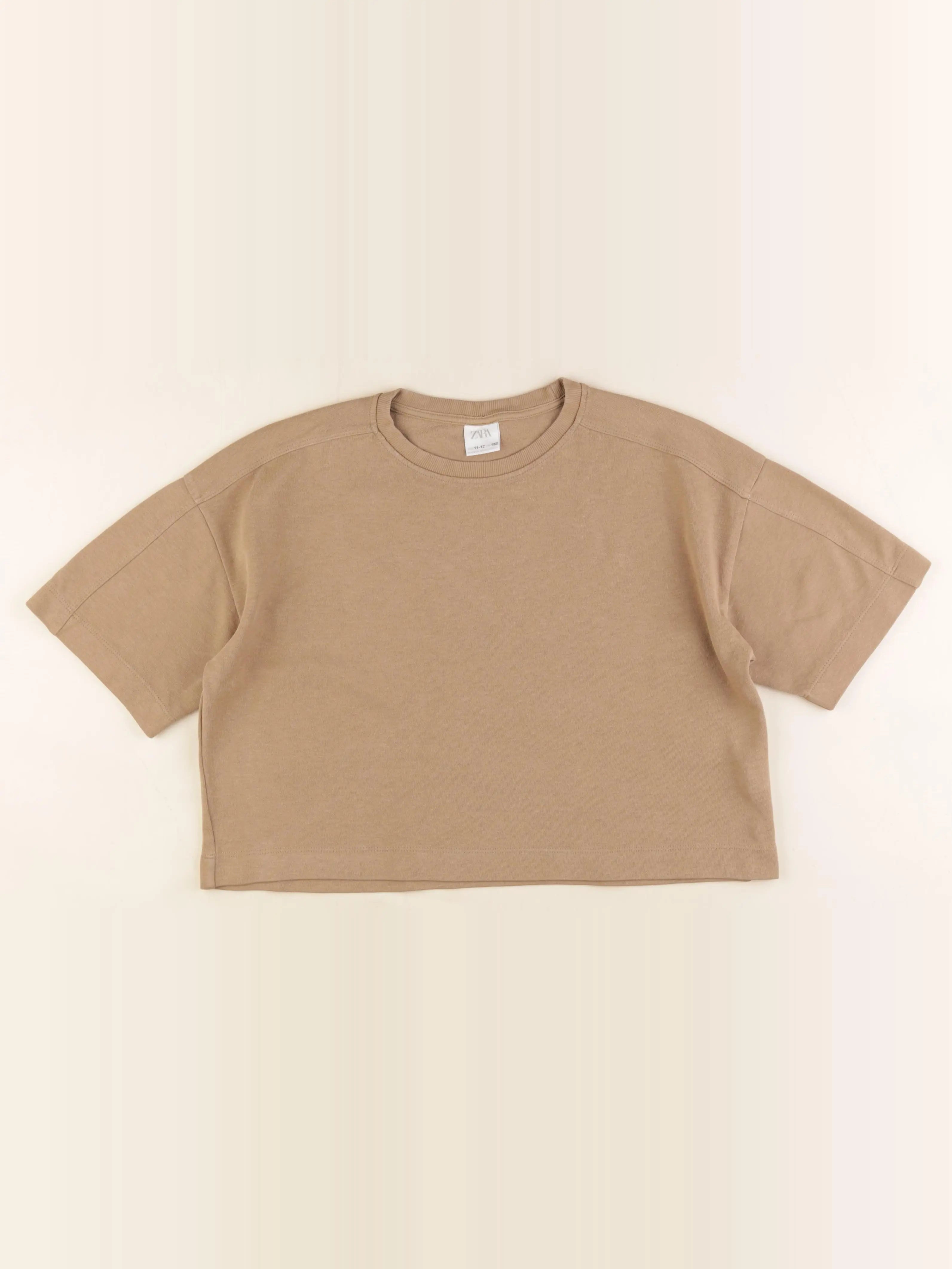 Zara - tee-shirt marron - 11/12 ans