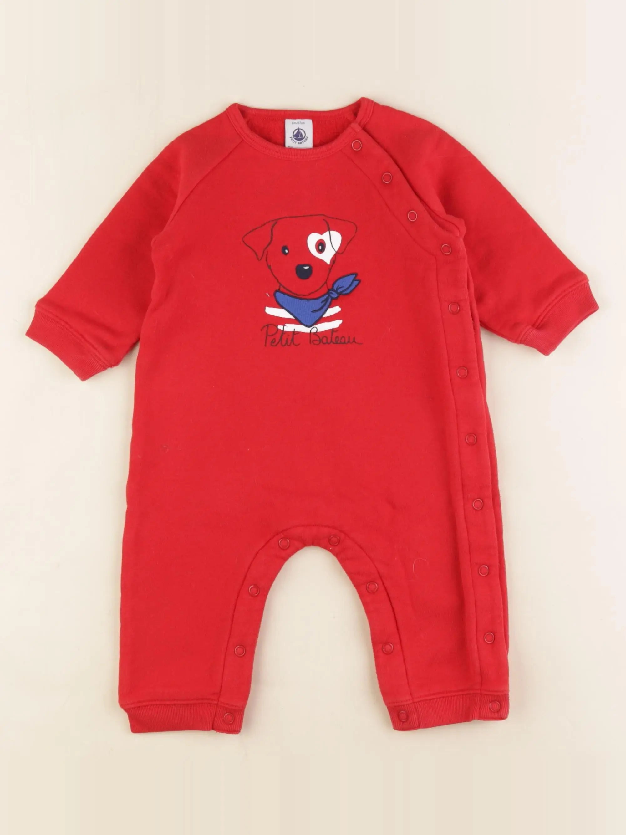 Petit Bateau - combinaison rouge - 6 mois