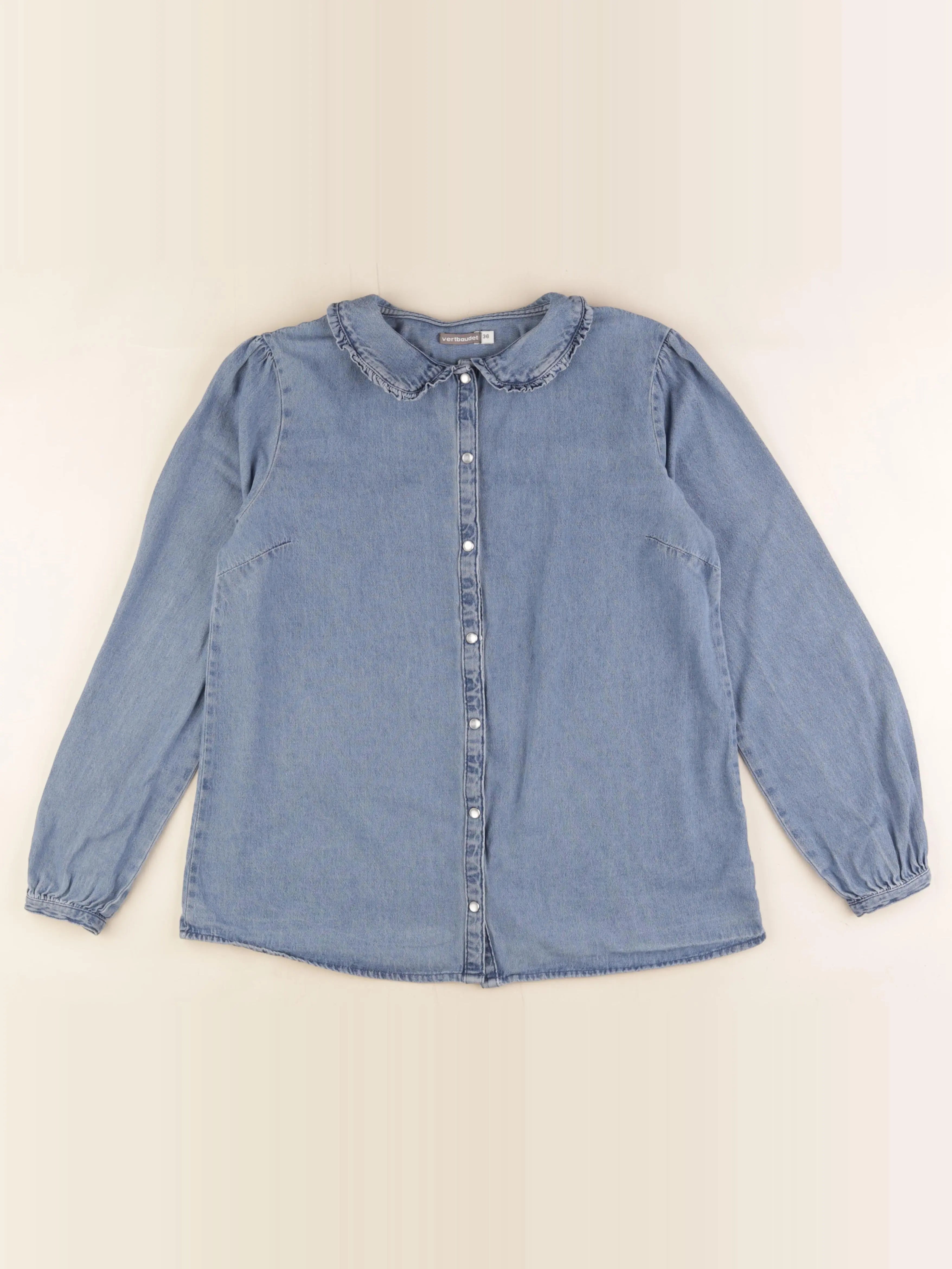 Vertbaudet - chemise grossesse, allaitement bleu - 36