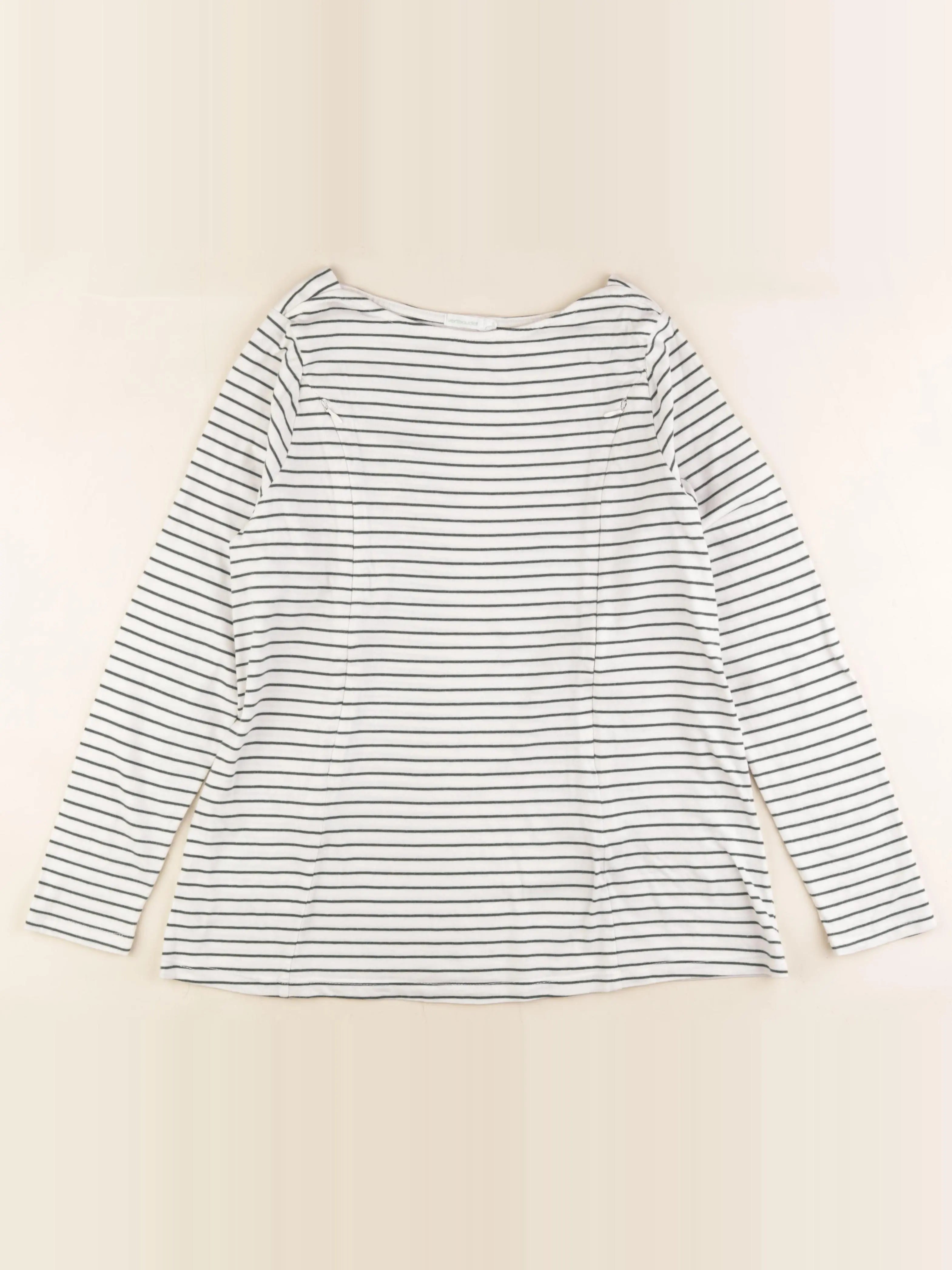 Vertbaudet - tee-shirt allaitement blanc, vert - 34