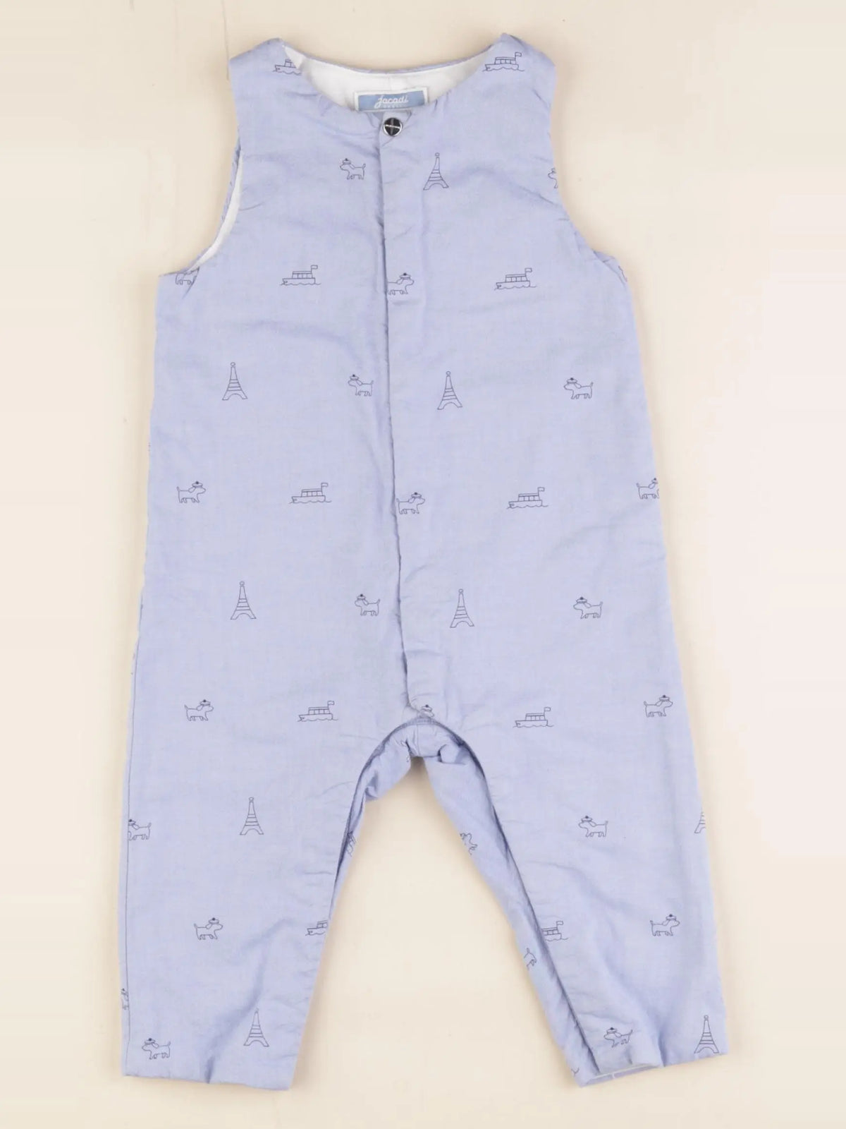 Jacadi - combinaison doublé bleu - 12 mois