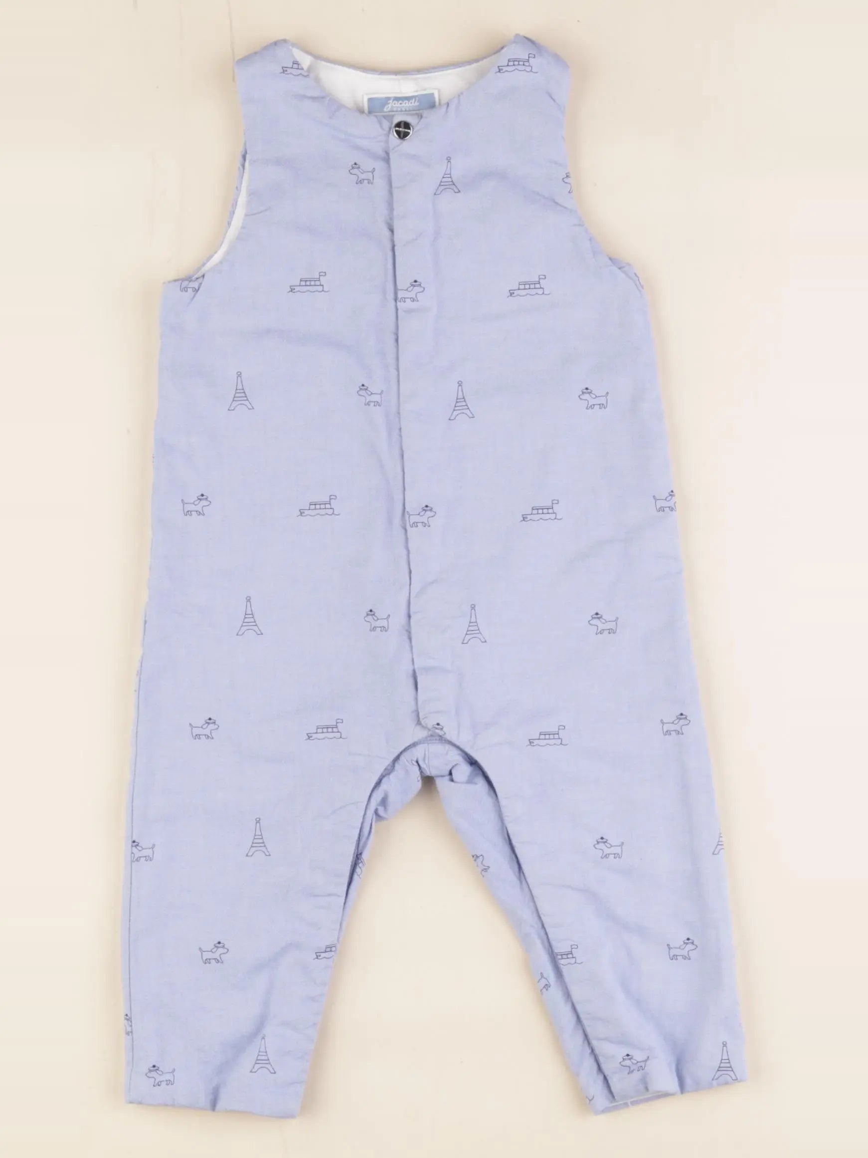 Jacadi - combinaison doublé bleu - 12 mois