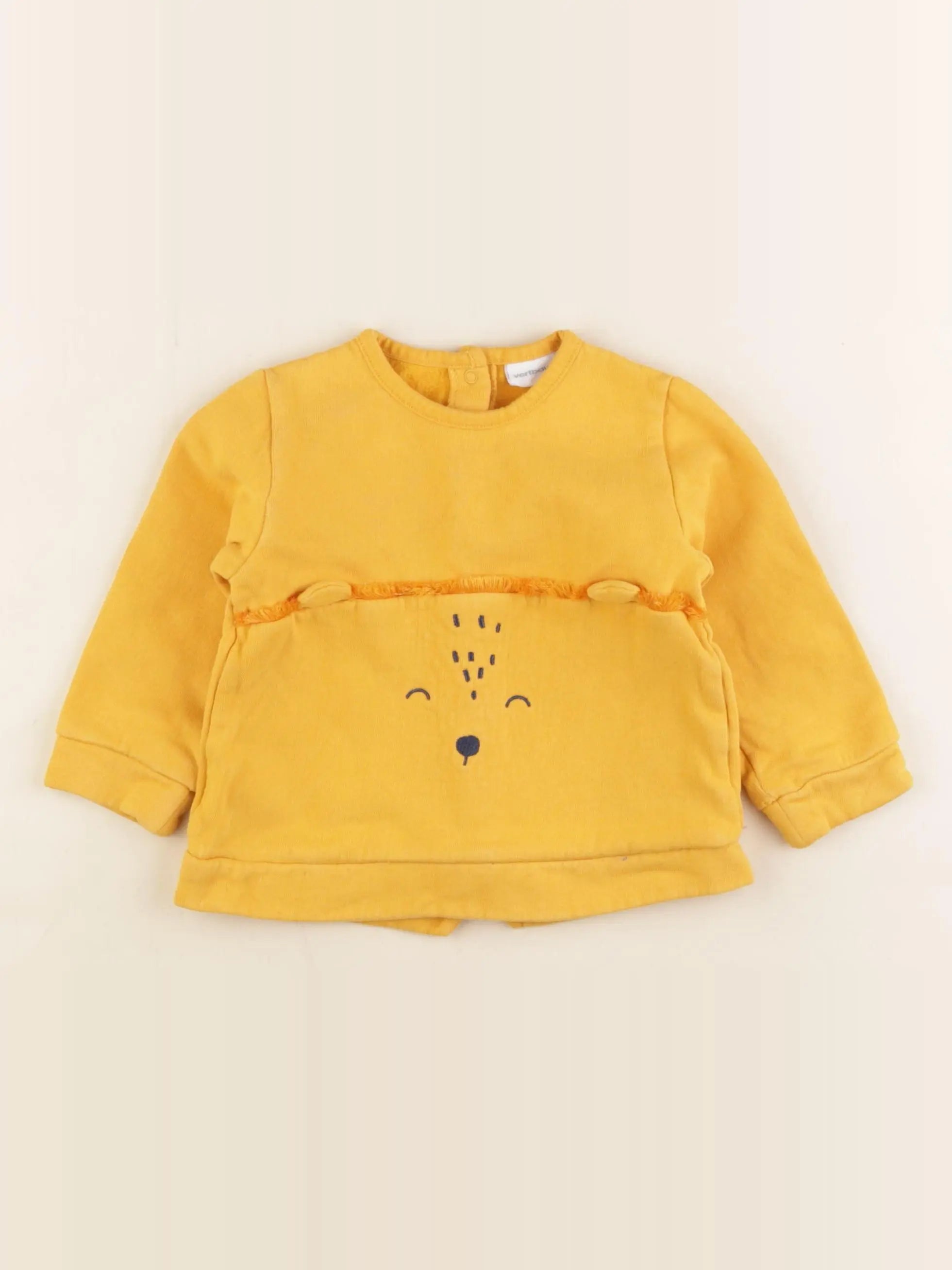 Vertbaudet - sweat jaune - 18 mois