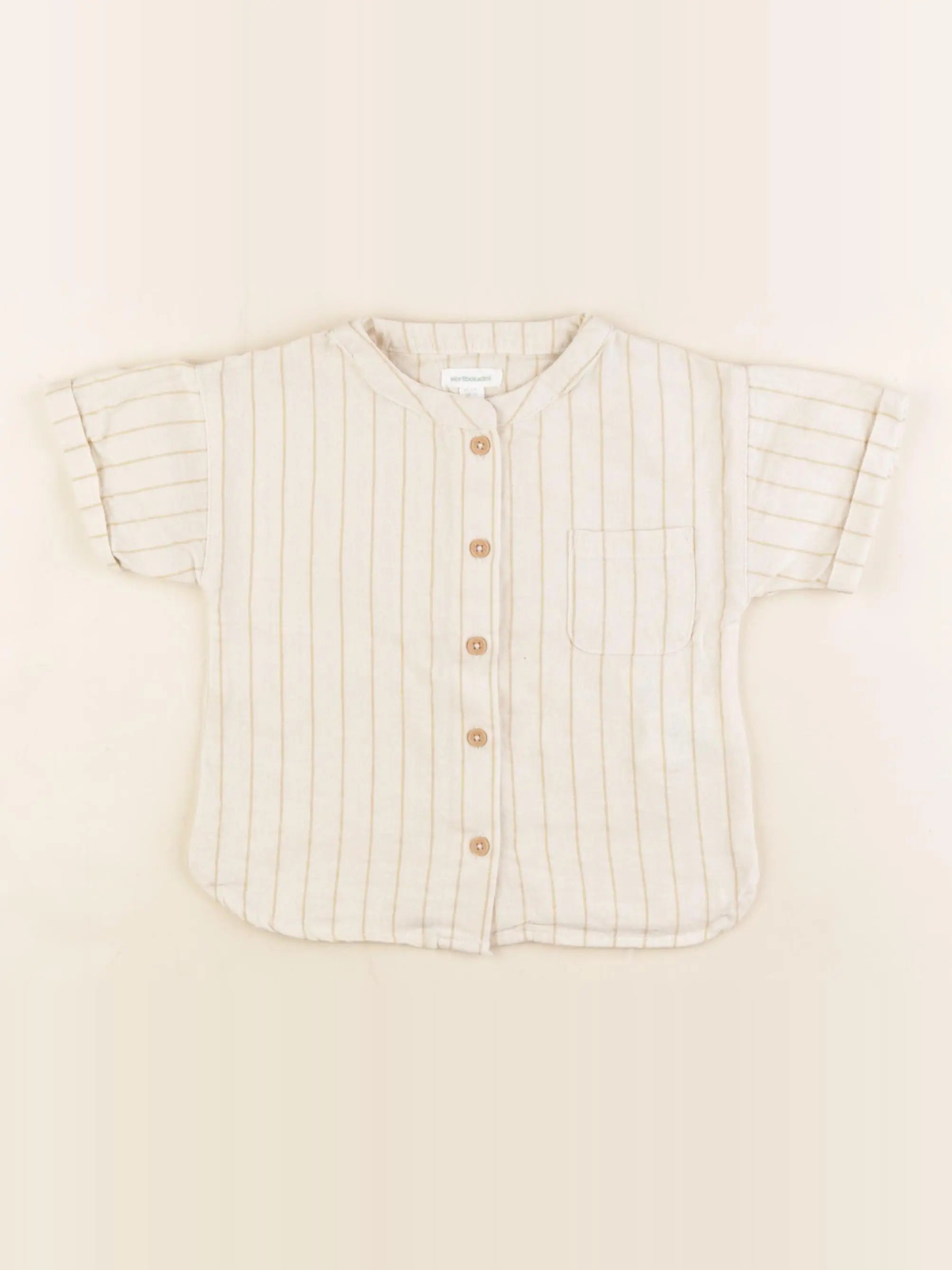 Vertbaudet - chemise beige - 18 mois