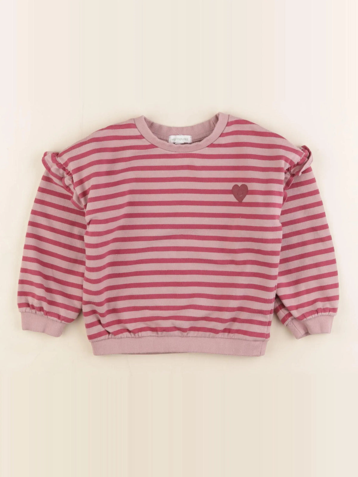 Vertbaudet - sweat rose, violet - 4 ans