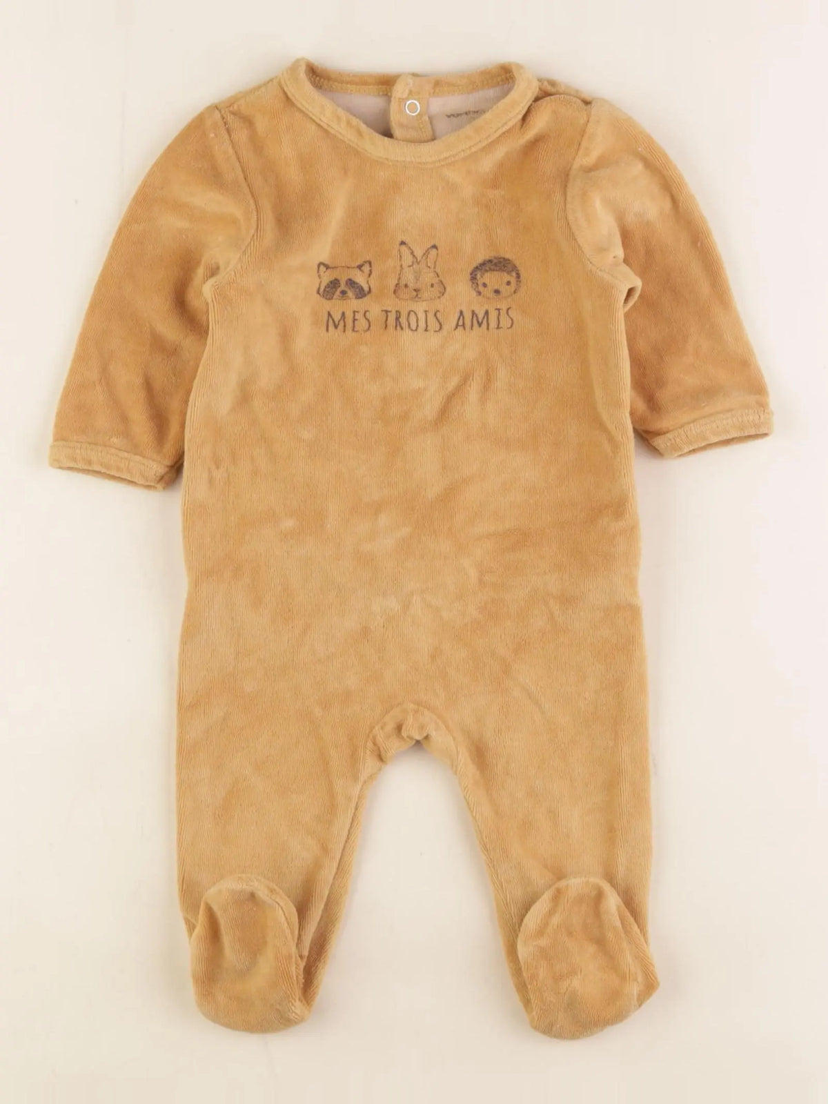 Vertbaudet - pyjama velours jaune - 3 mois