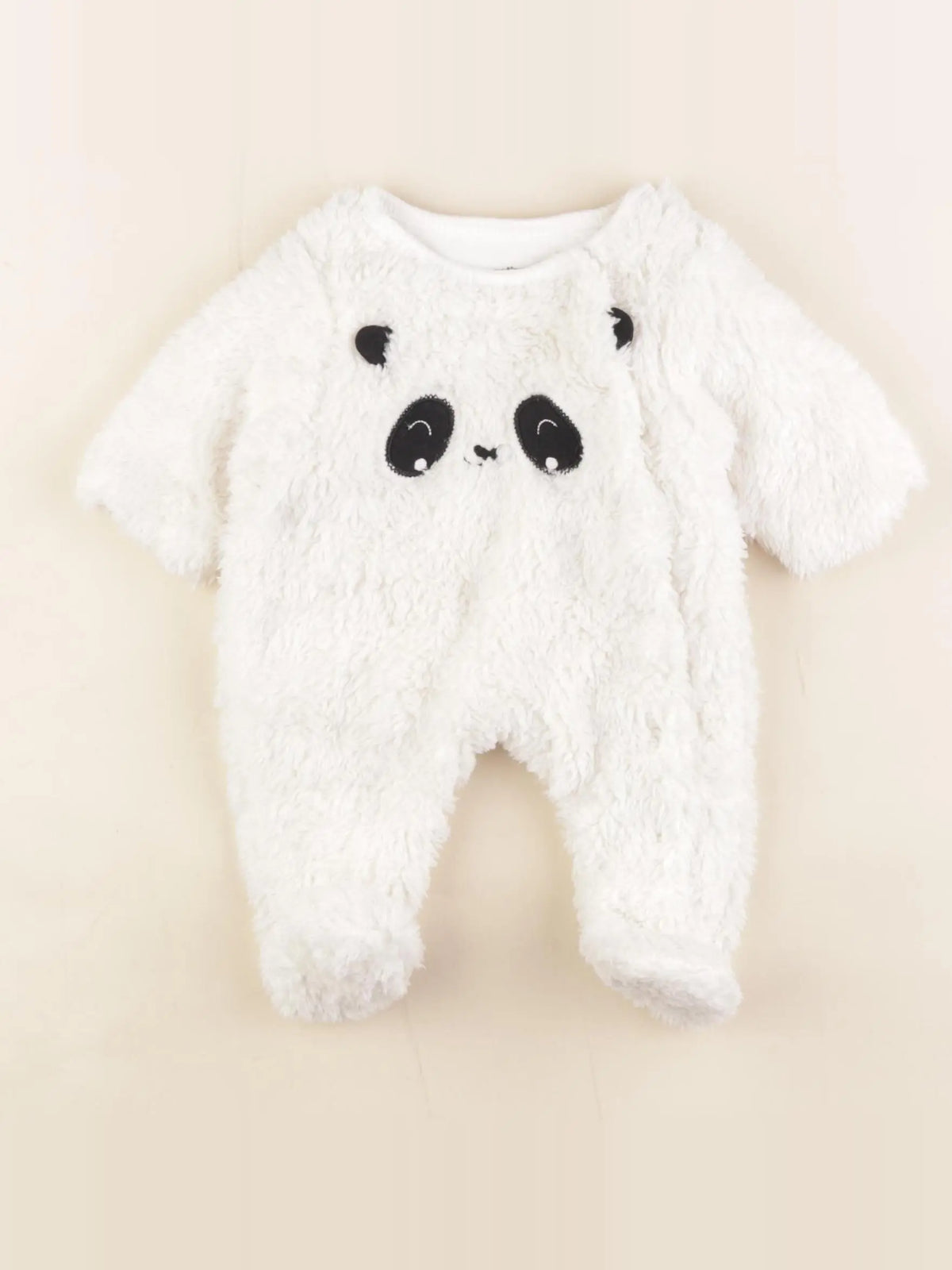 Vertbaudet - sur-pyjama velours blanc - 0 mois