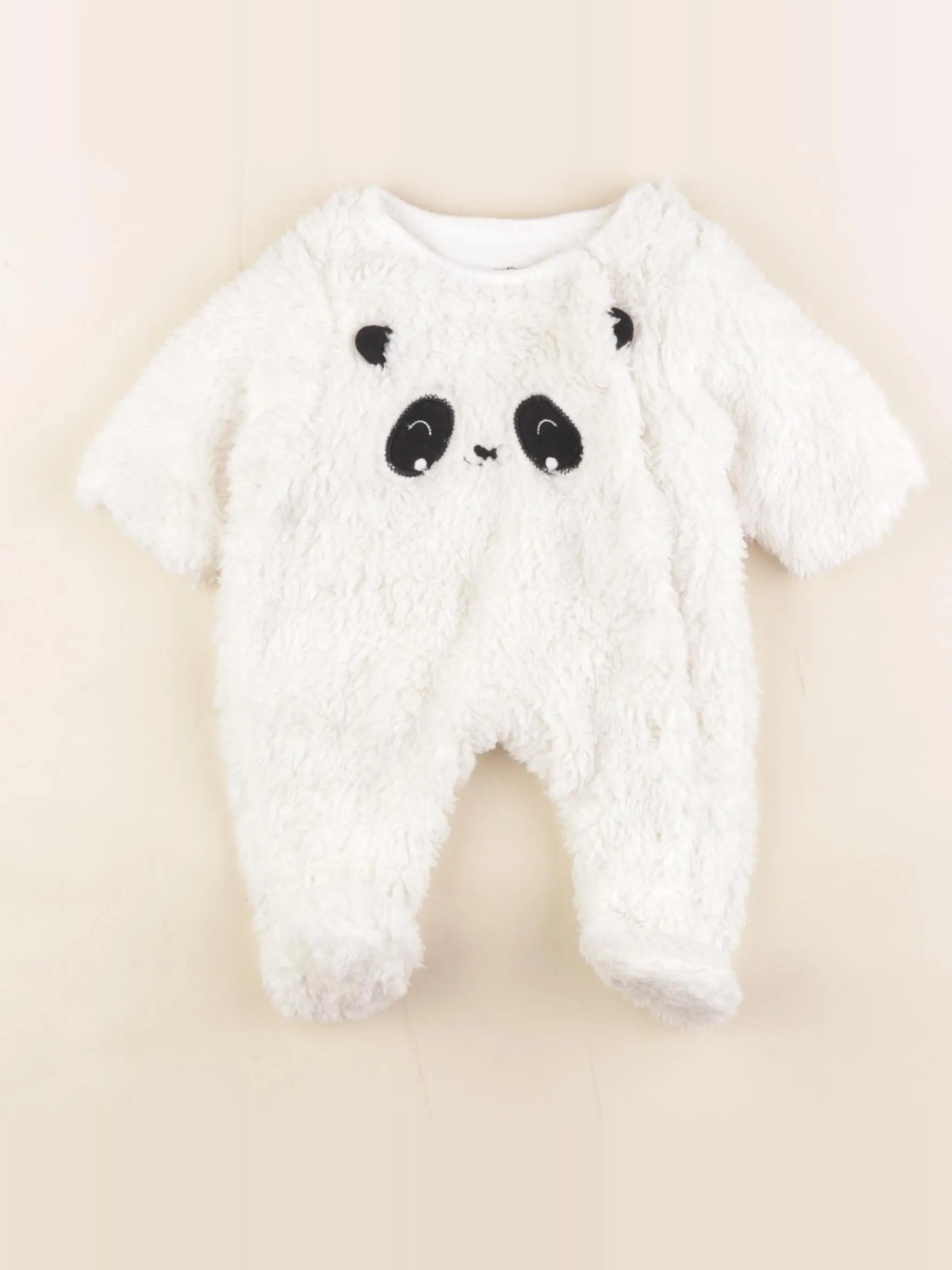 Vertbaudet - sur-pyjama velours blanc - 0 mois