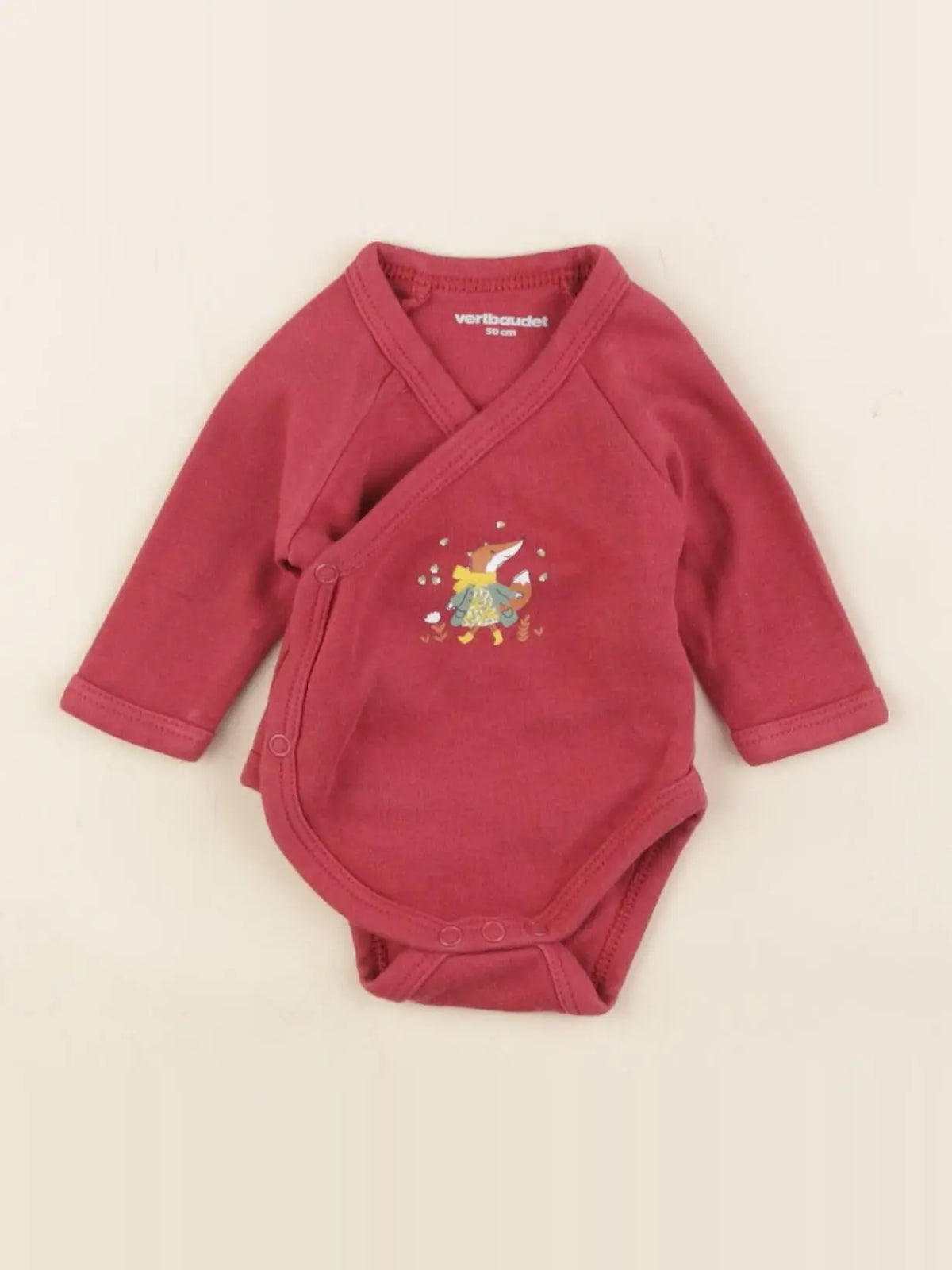 Vertbaudet - body rouge - 0 mois