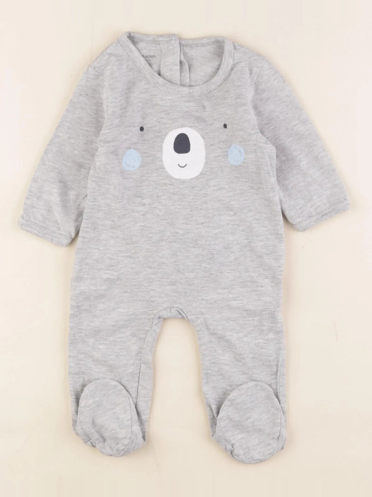 Vertbaudet - pyjama coton gris - 3 mois