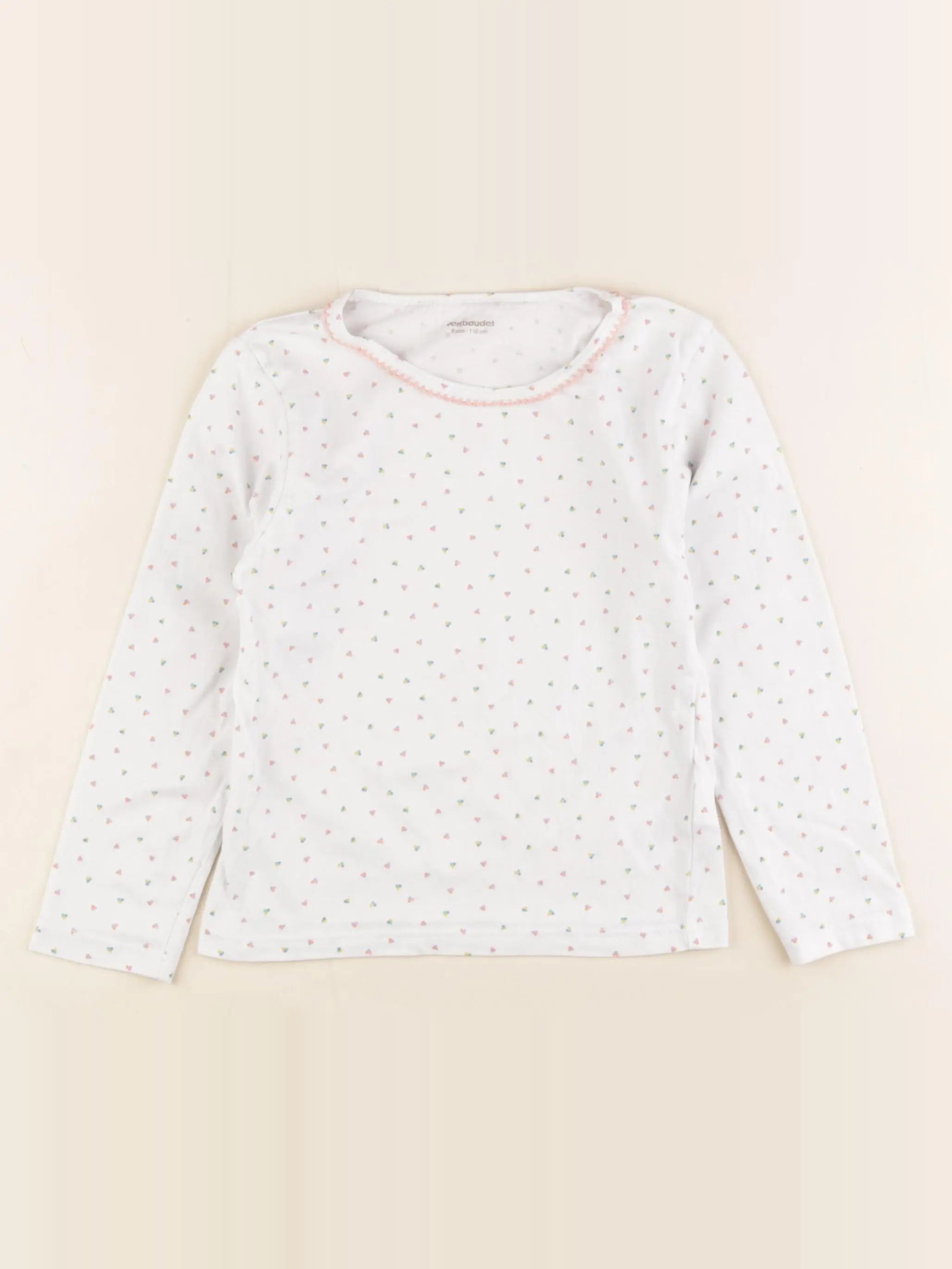 Vertbaudet - maillot de corps blanc, rose - 6 ans