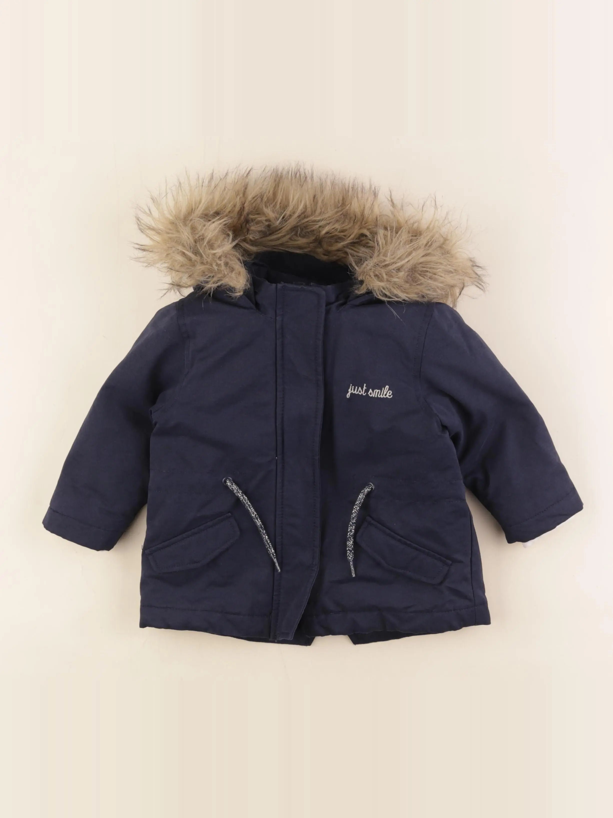 Vertbaudet - manteau doublure amovible bleu - 2 ans