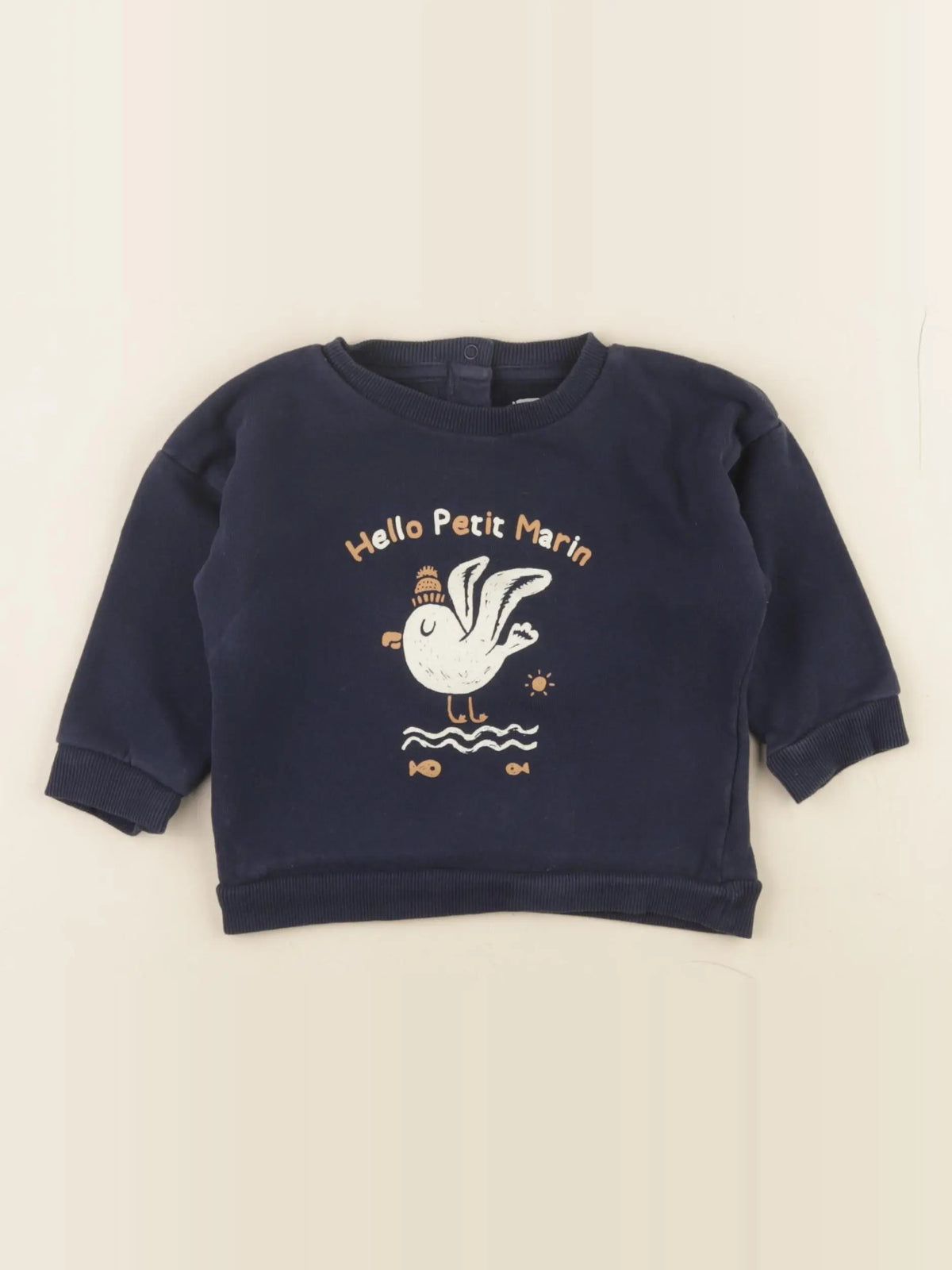 Vertbaudet - sweat bleu - 12 mois