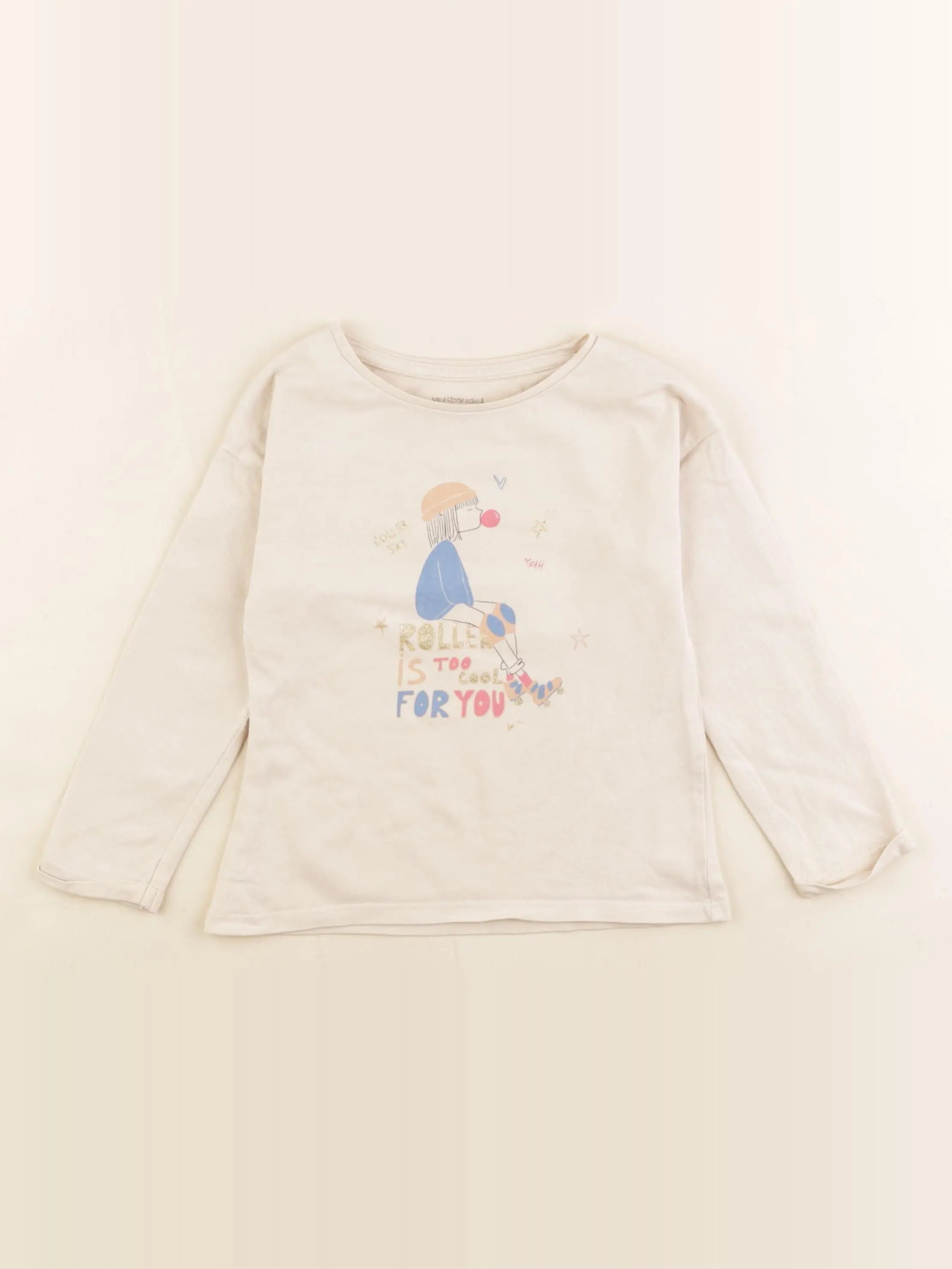 Vertbaudet - tee-shirt beige - 3 ans