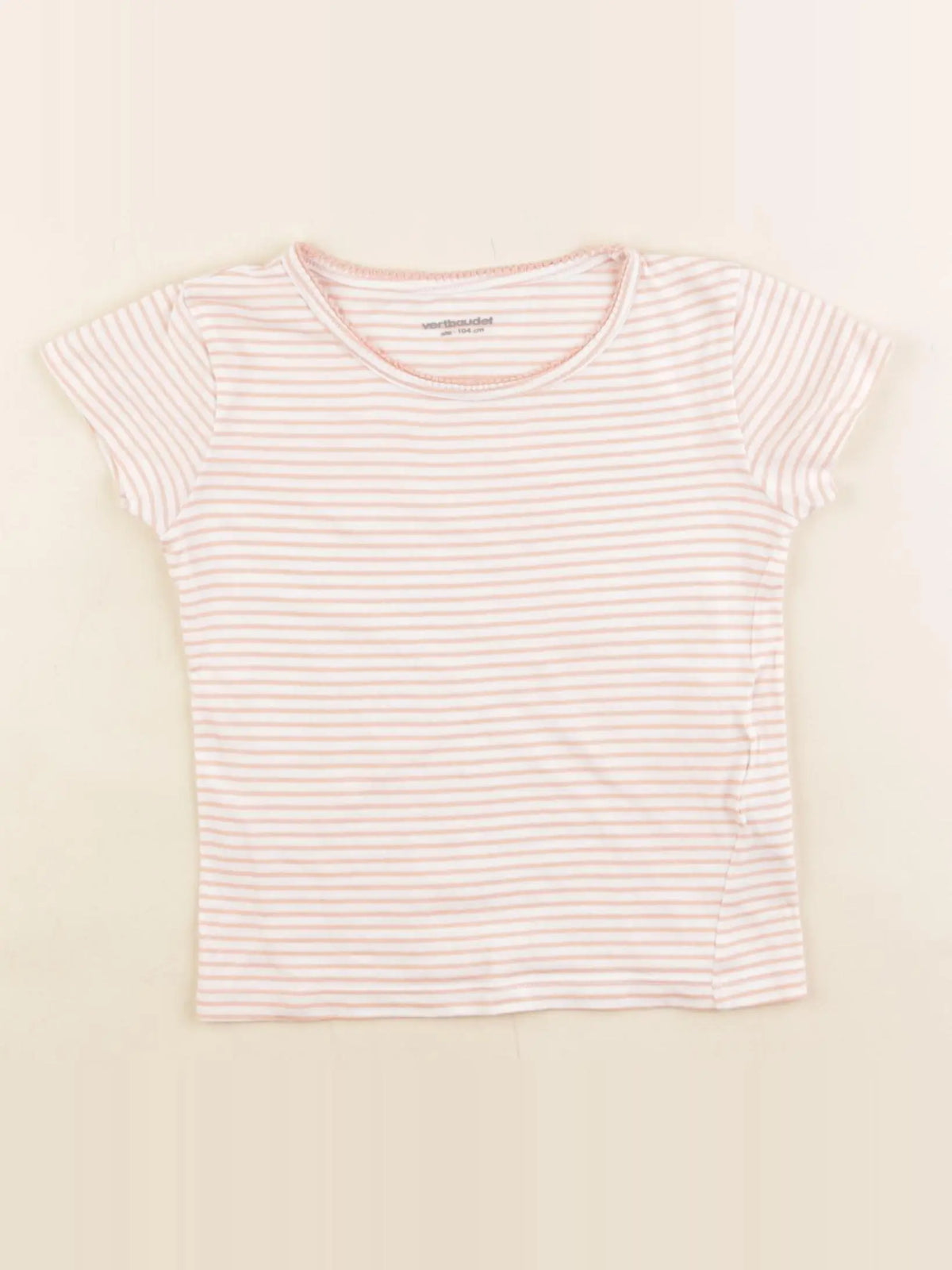 Vertbaudet - maillot de corps rose, blanc - 4 ans