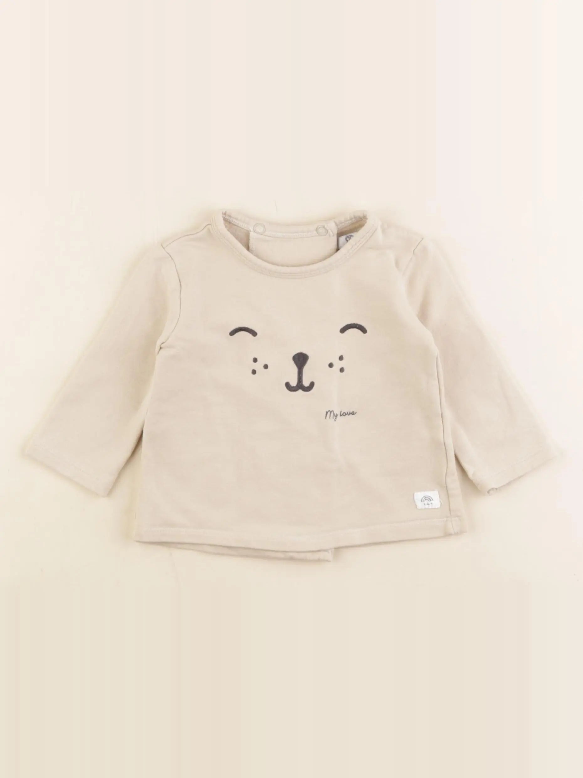 La Redoute - sweat beige - 3 mois