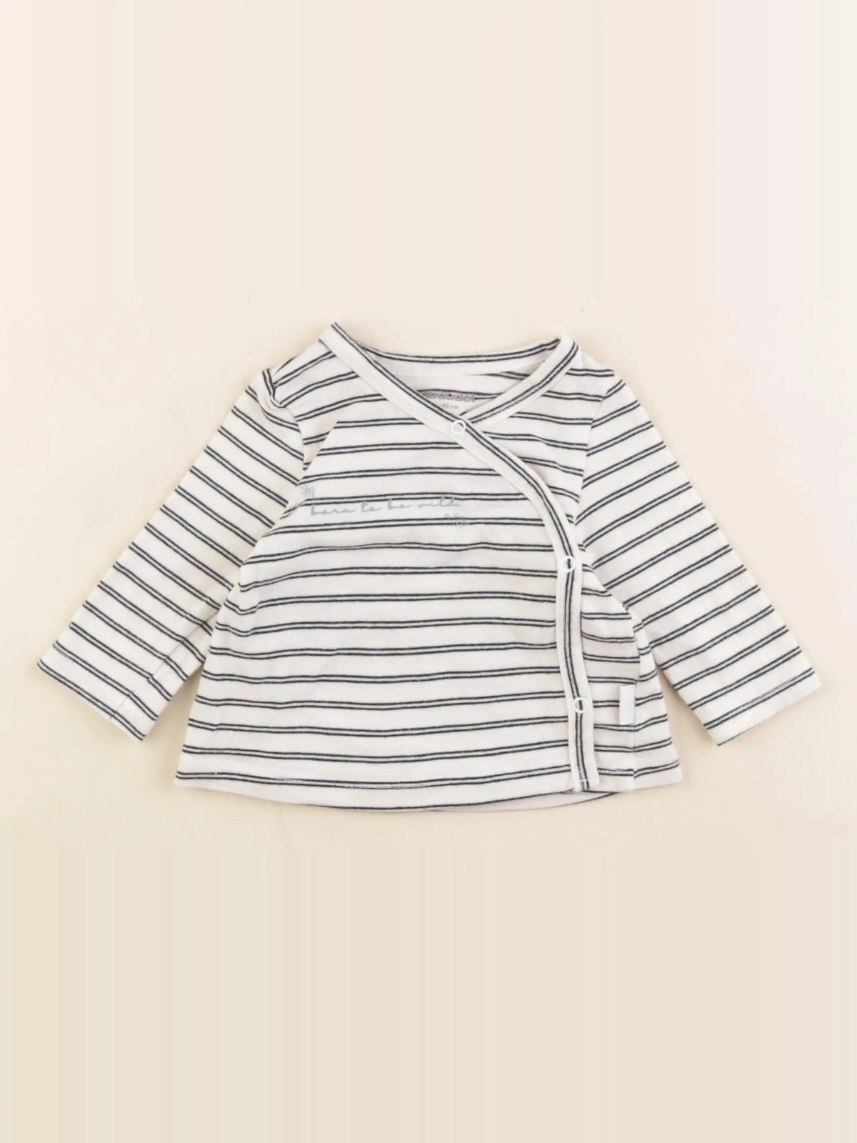 Vertbaudet - tee-shirt blanc, bleu - 3 mois