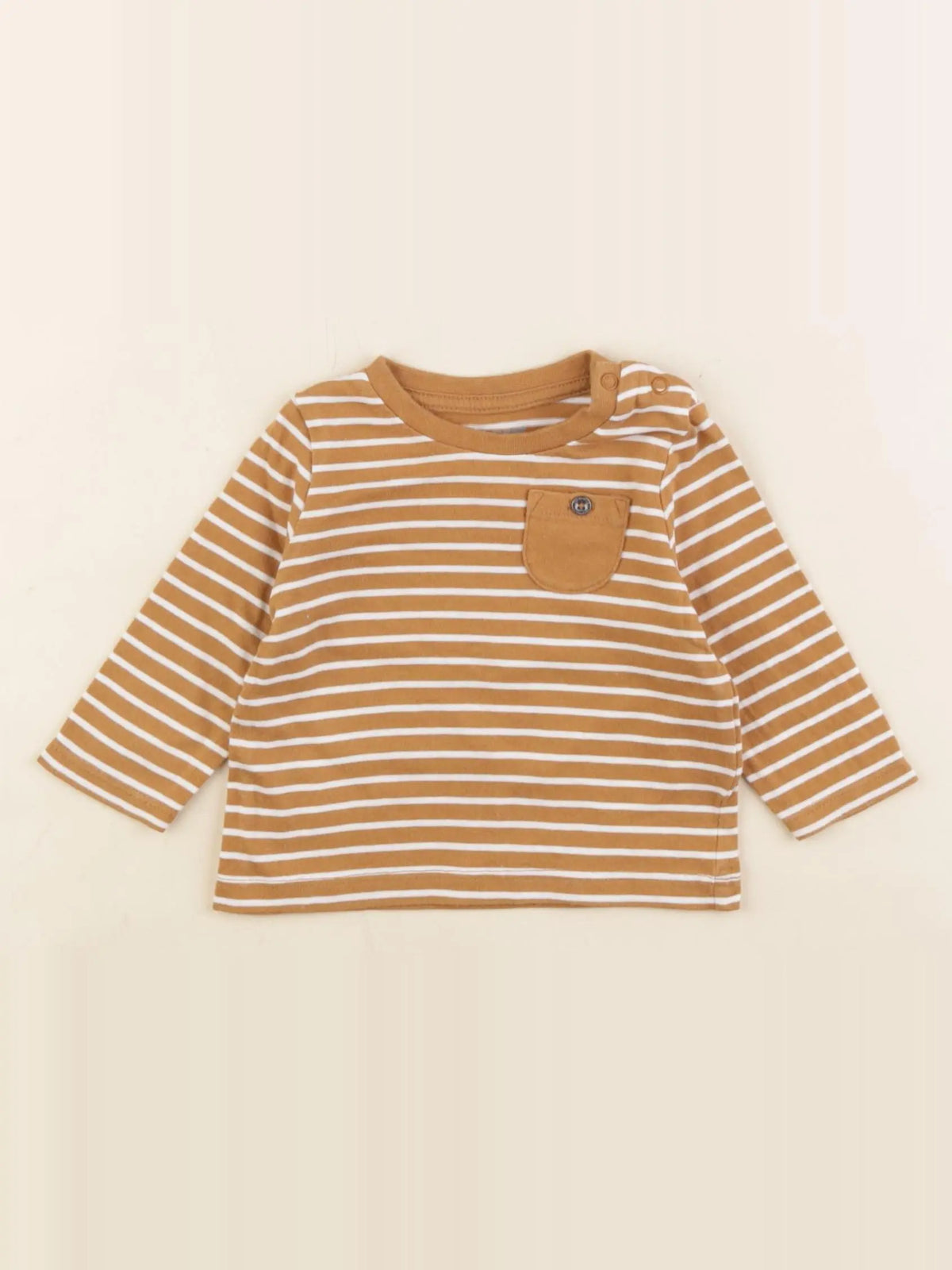 Vertbaudet - tee-shirt marron - 3 mois