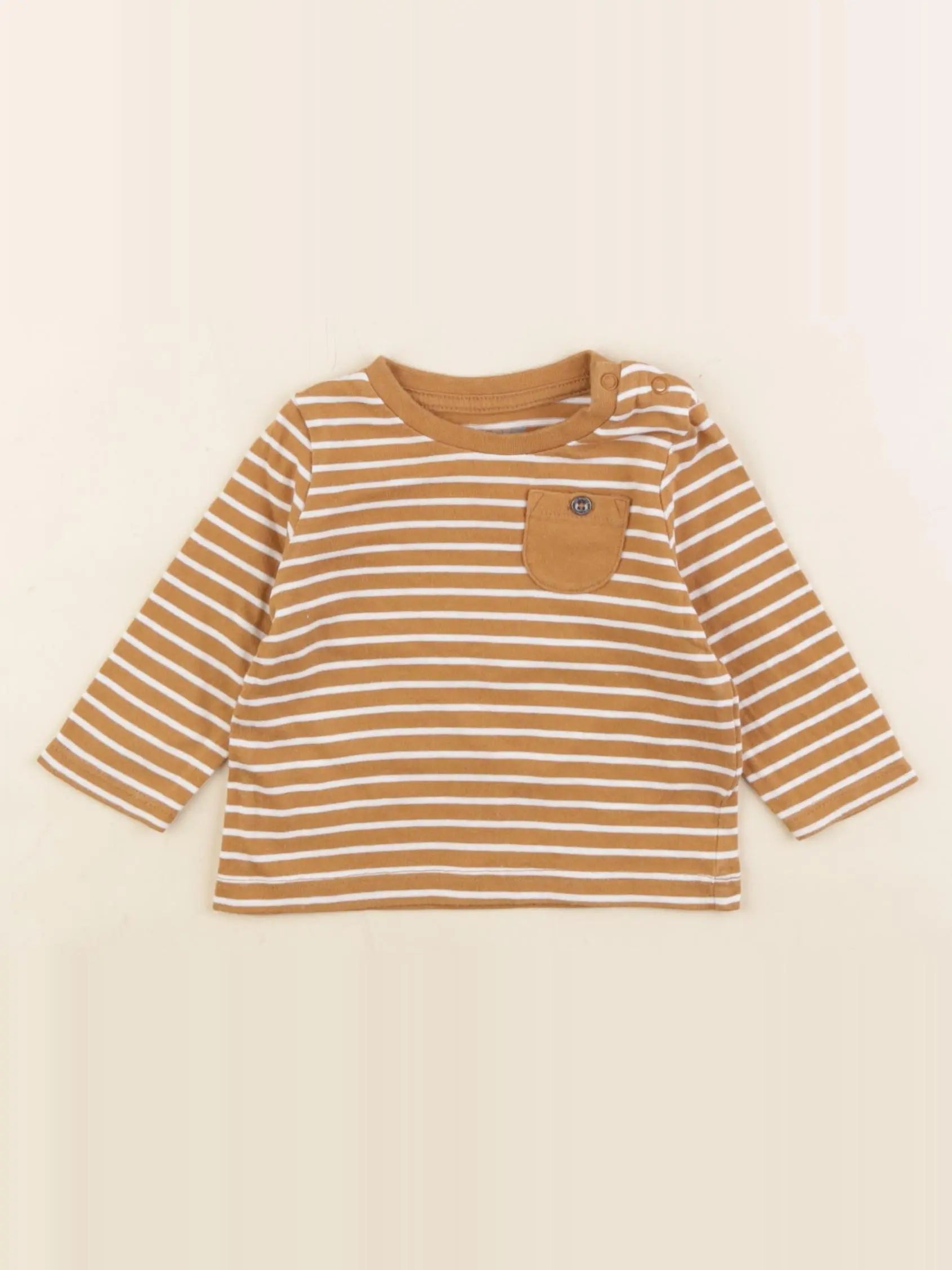 Vertbaudet - tee-shirt marron - 3 mois