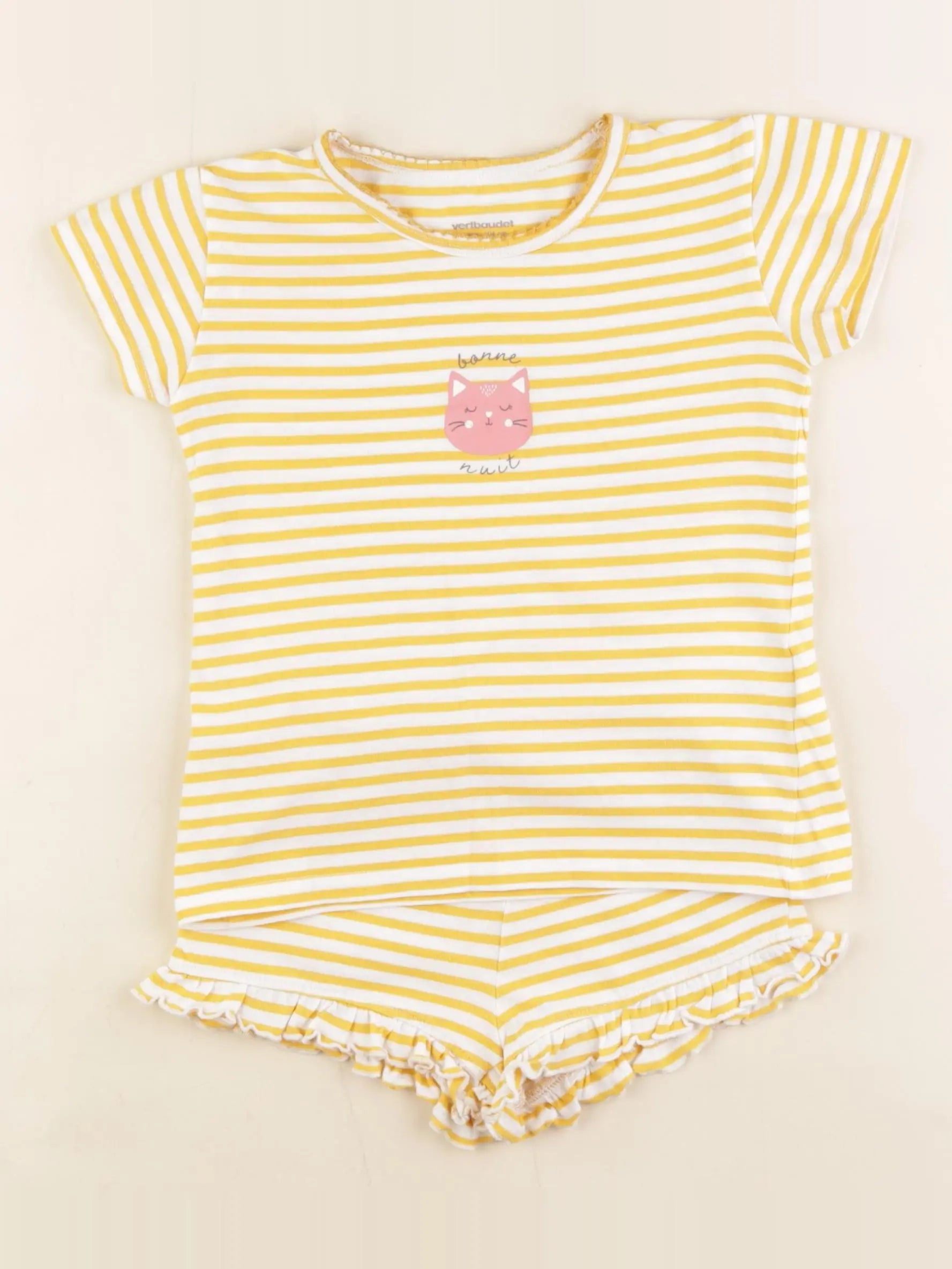 Vertbaudet - pyjama coton jaune - 4 ans