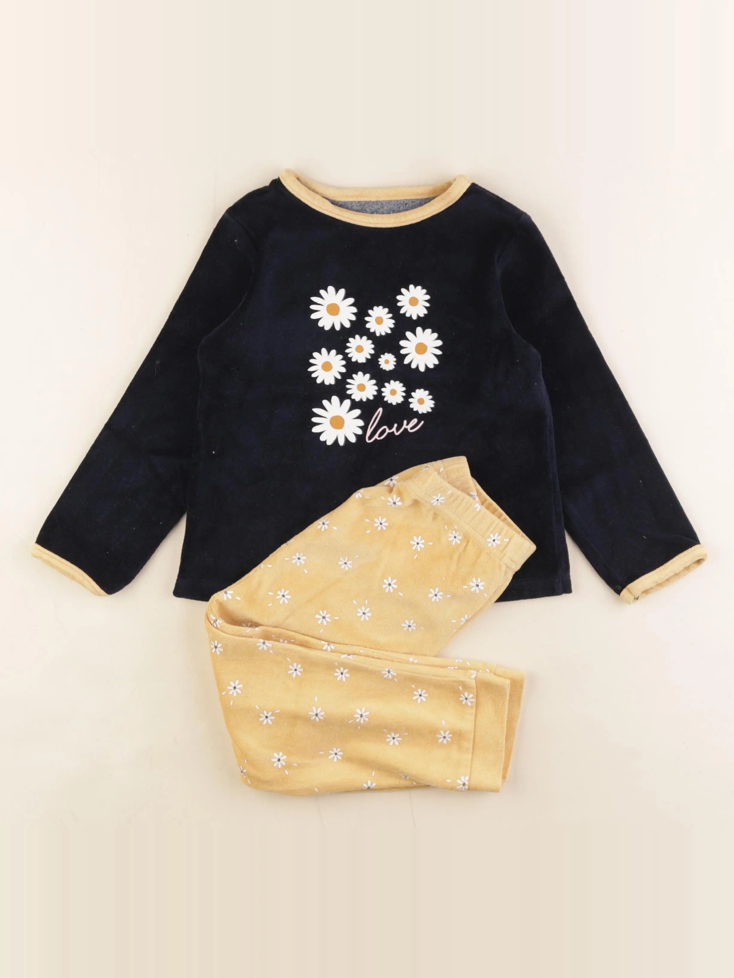 Vertbaudet - pyjama velours multicolore - 4 ans