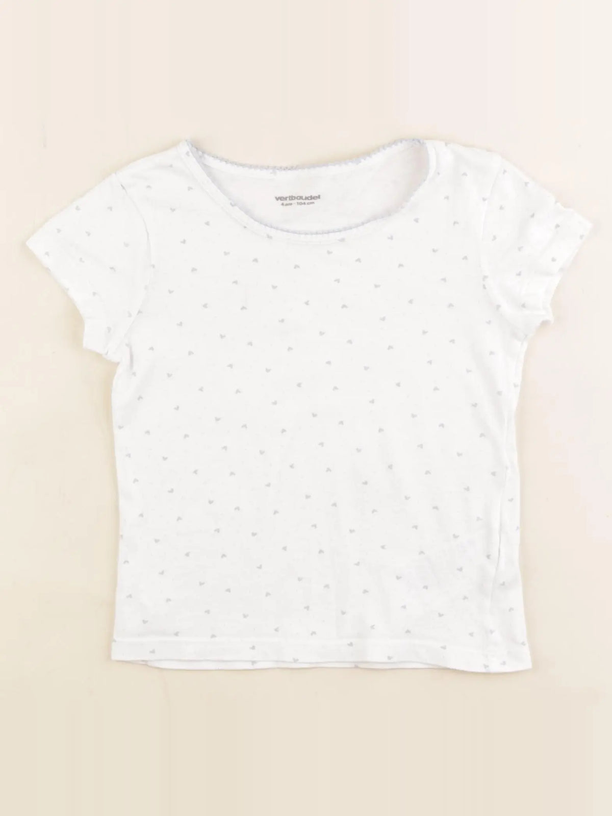 Vertbaudet - maillot de corps blanc, bleu - 4 ans