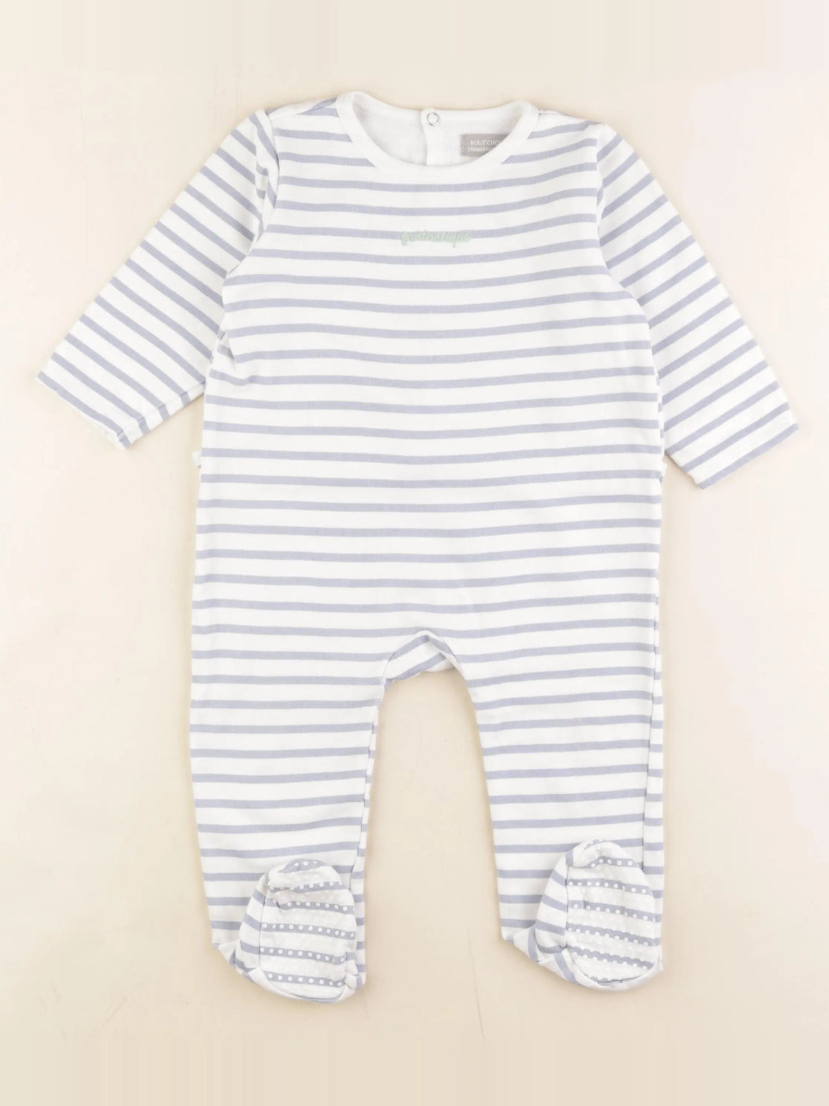Boutchou - pyjama coton bleu, blanc - 18 mois
