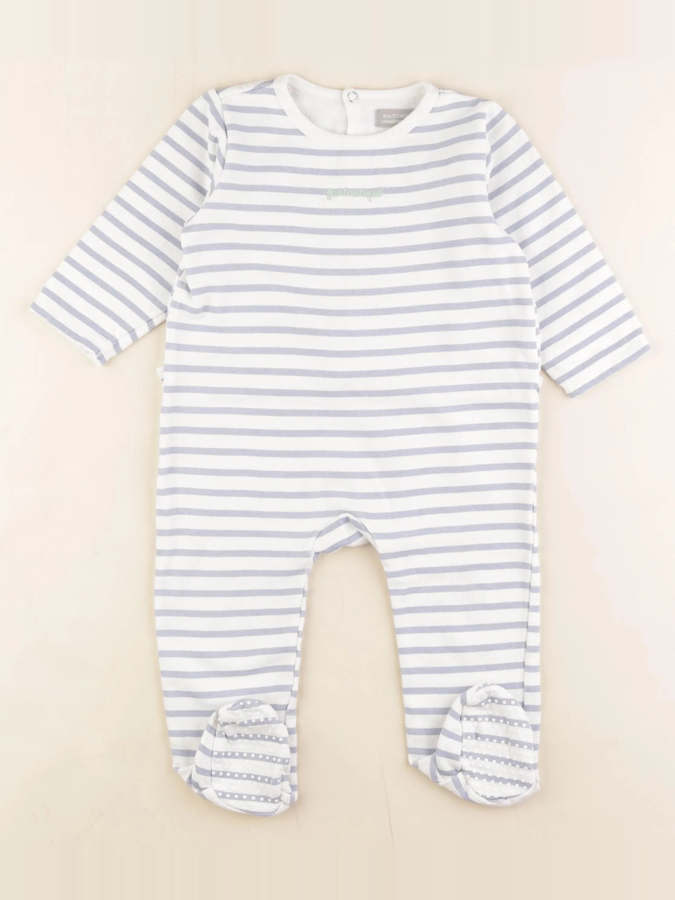 Boutchou - pyjama coton bleu, blanc - 18 mois
