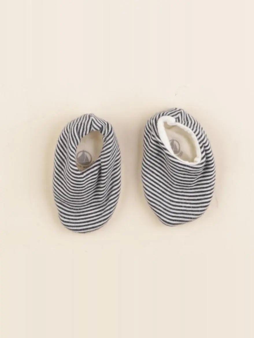 Petit Bateau - chaussons bleu, blanc - pointure 16/17