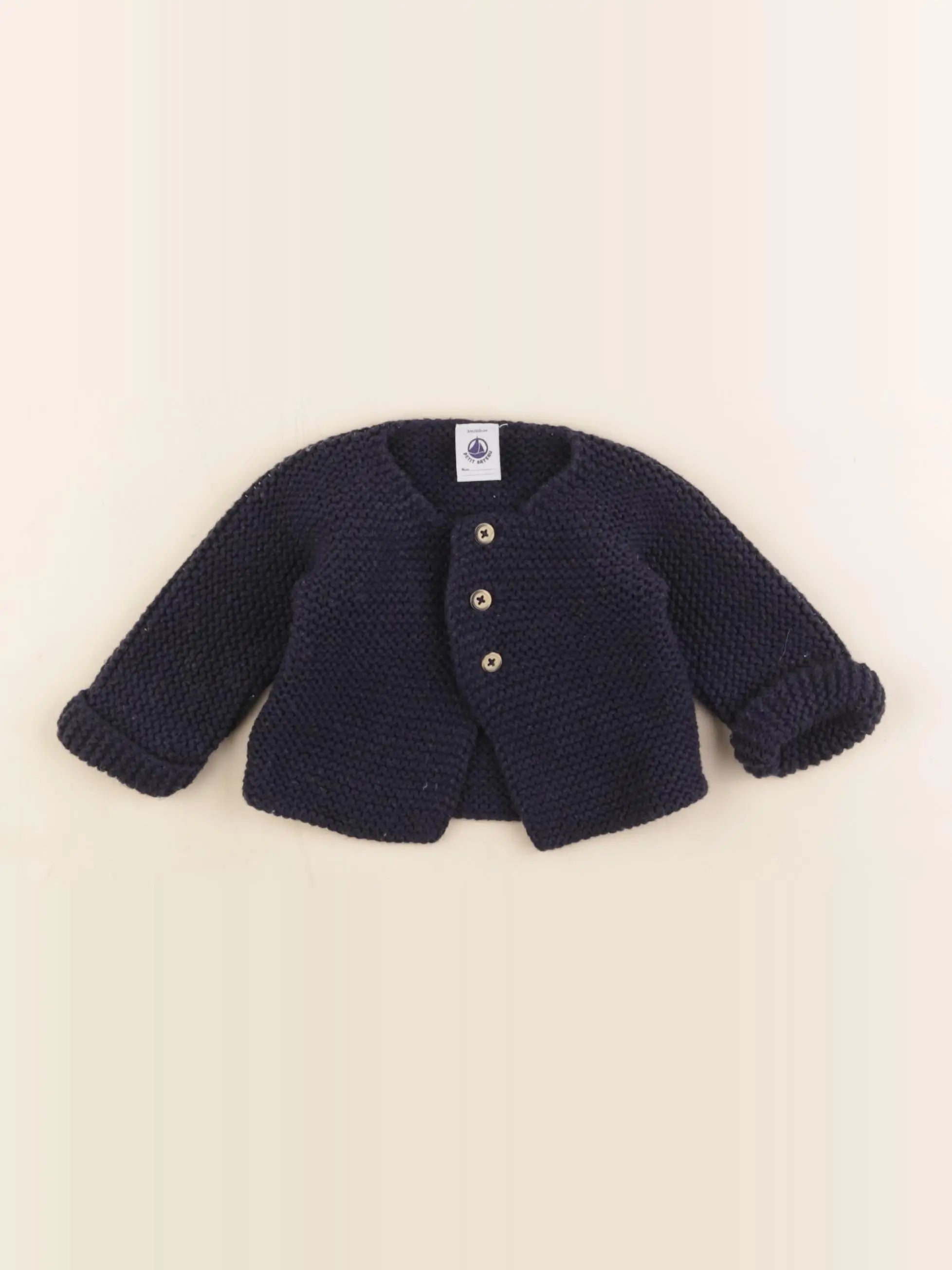 Petit Bateau - gilet bleu - 3 mois