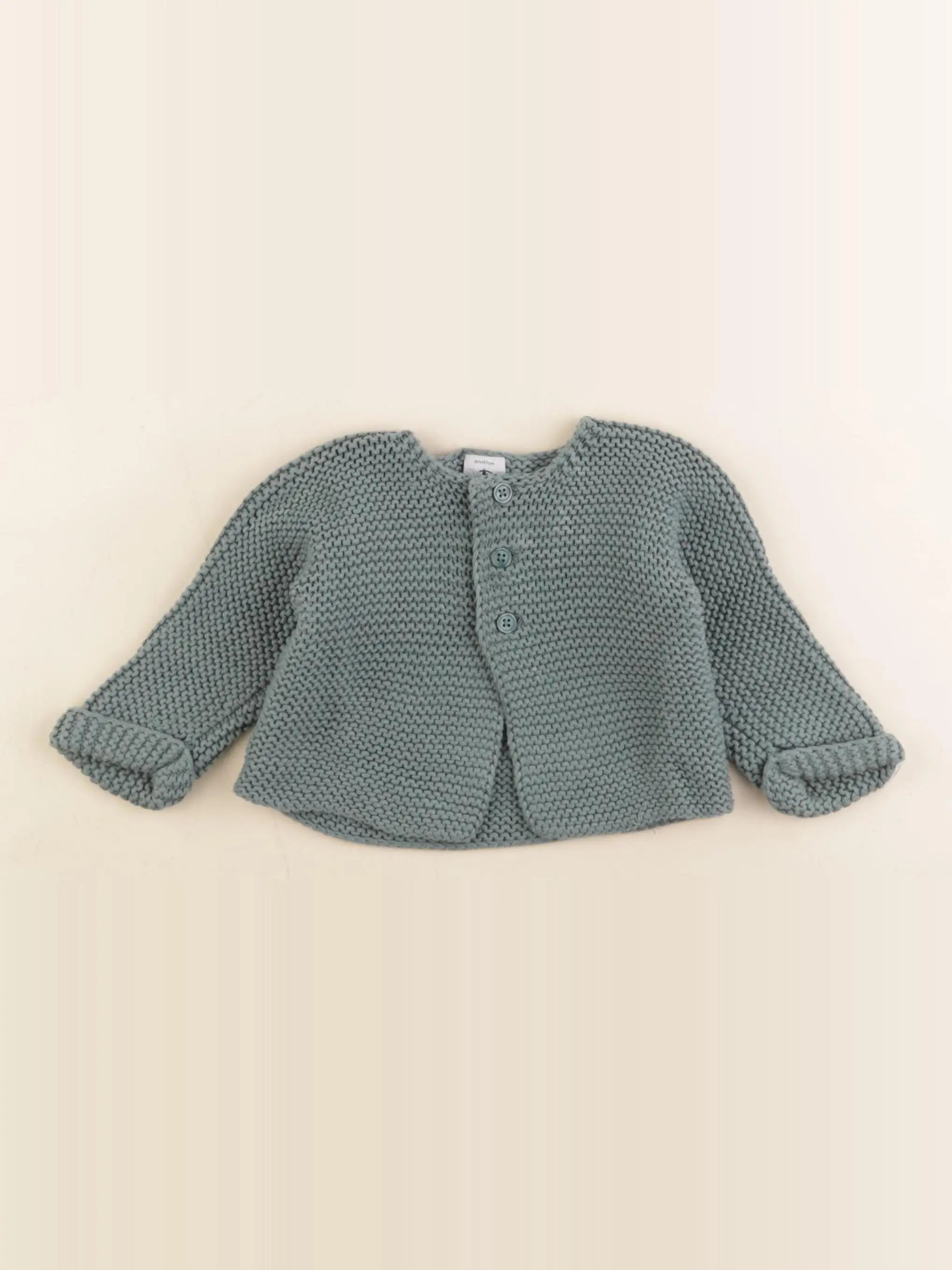 Petit Bateau - gilet vert - 6 mois