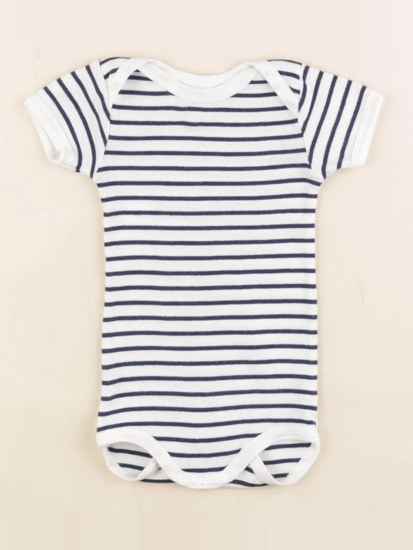 Petit Bateau - body bleu, blanc - 6 mois