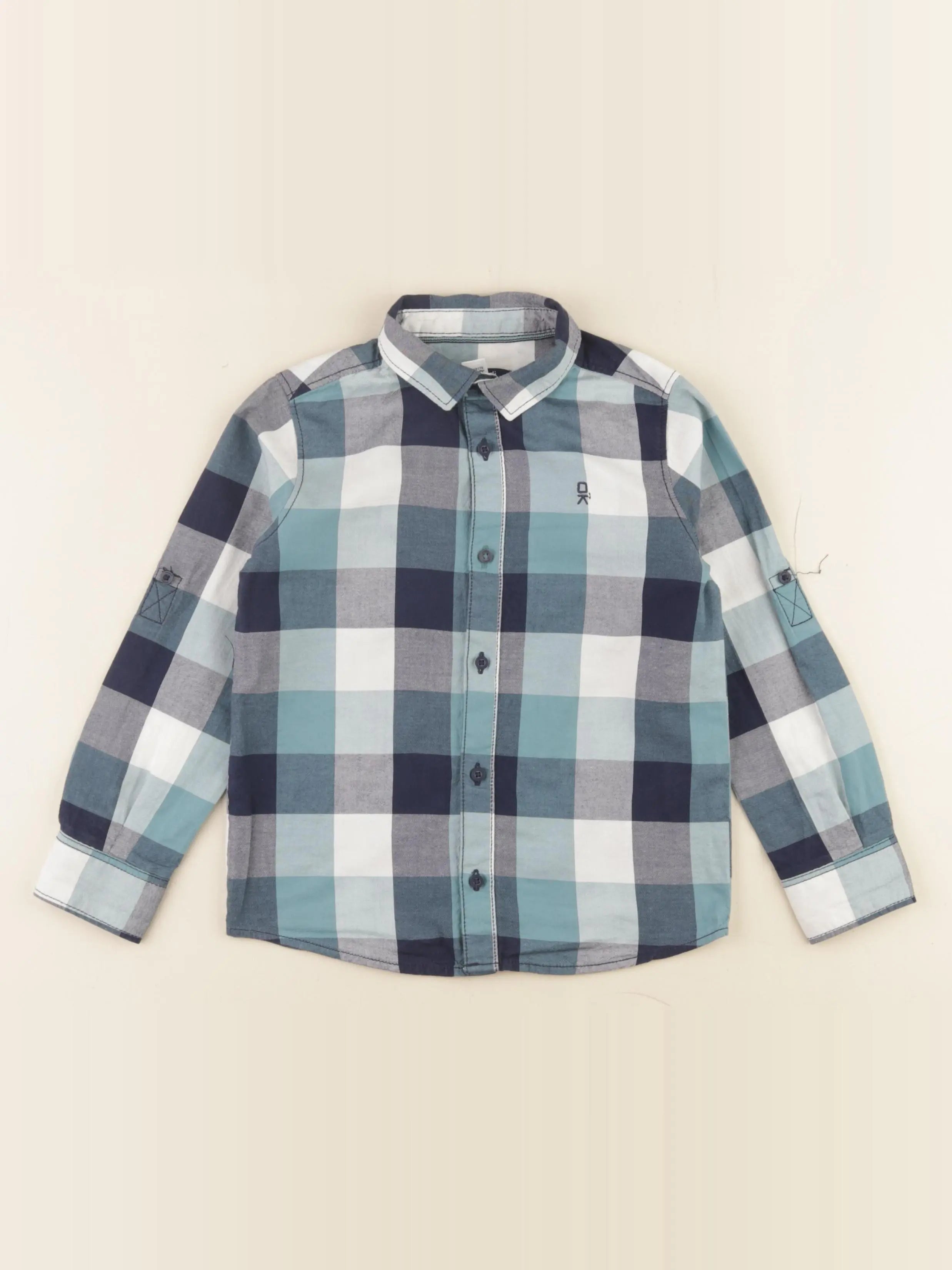 Okaidi - chemise bleu, vert - 4 ans